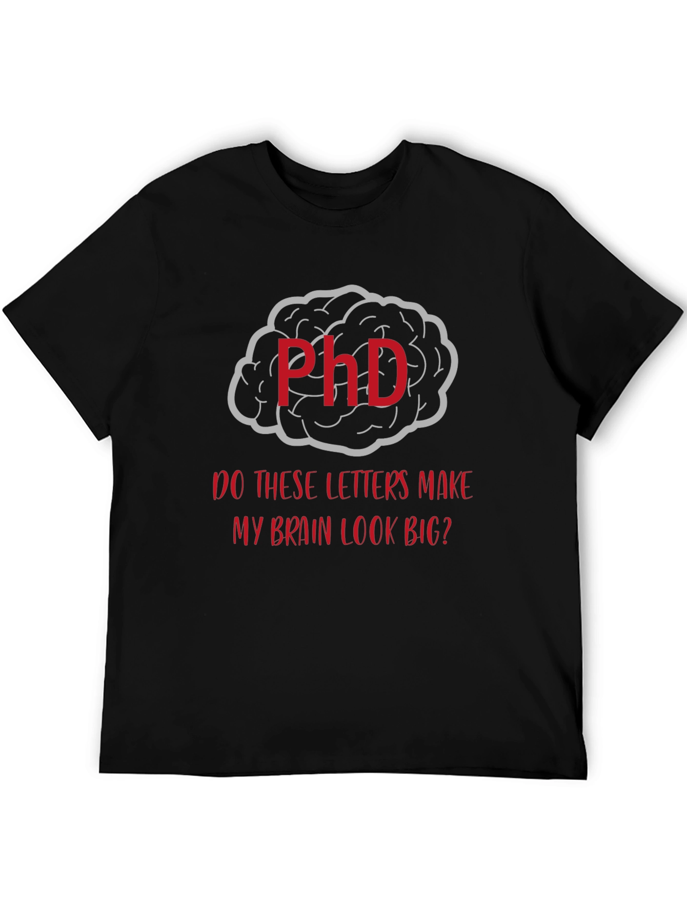 Black PhD Brain Graphic T-Shirt - Funny Academic Tee view 5