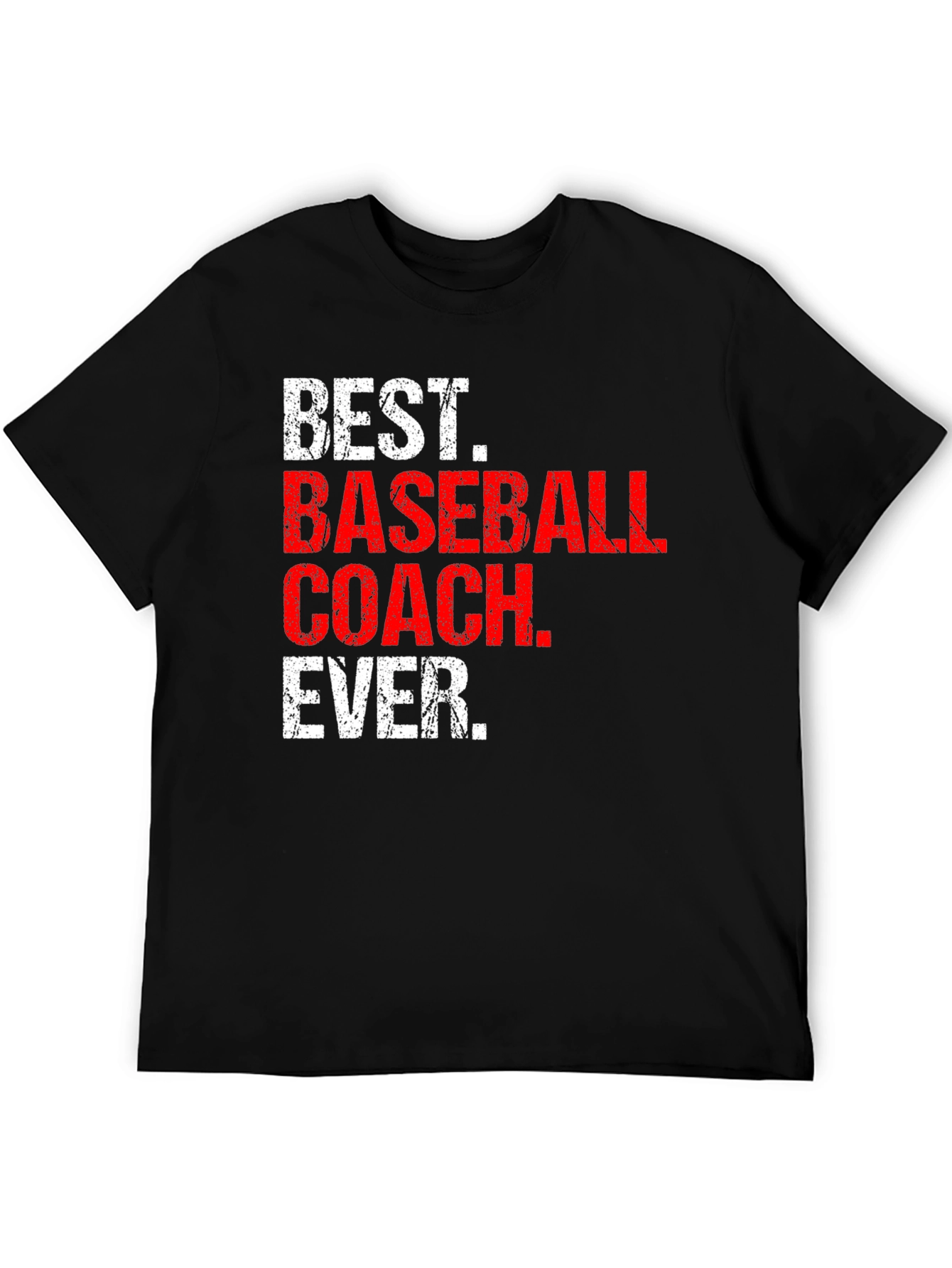 Black Best Baseball Coach Ever Graphic T-Shirt view 5