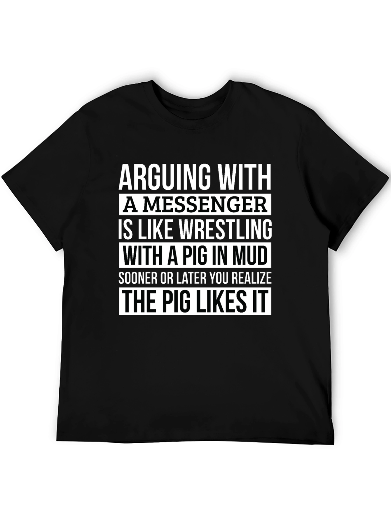Black Arguing With a Messenger Graphic Tee view 5