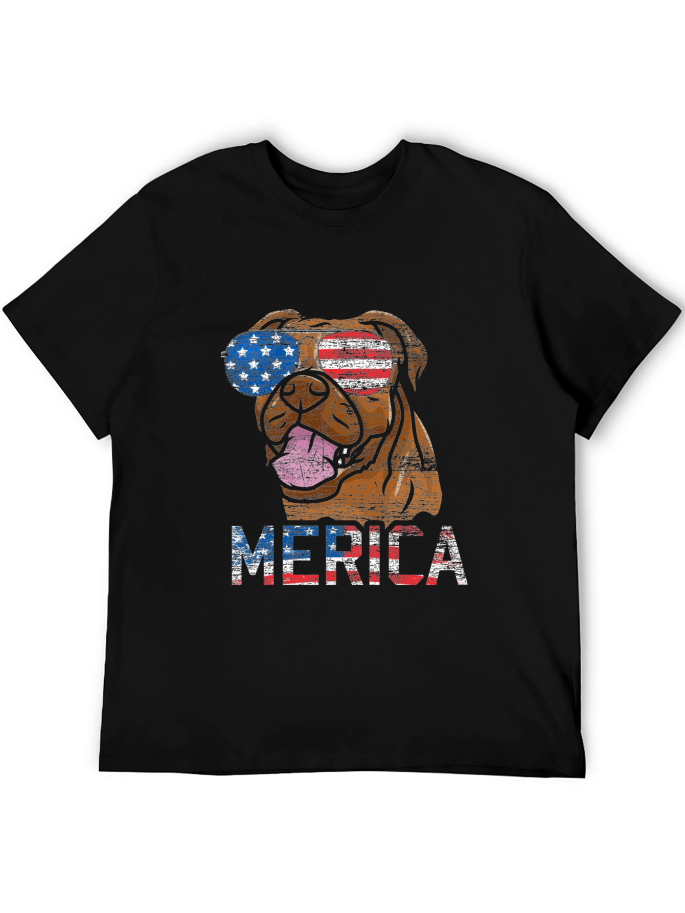Black Patriotic Dog Graphic T-Shirt view 5