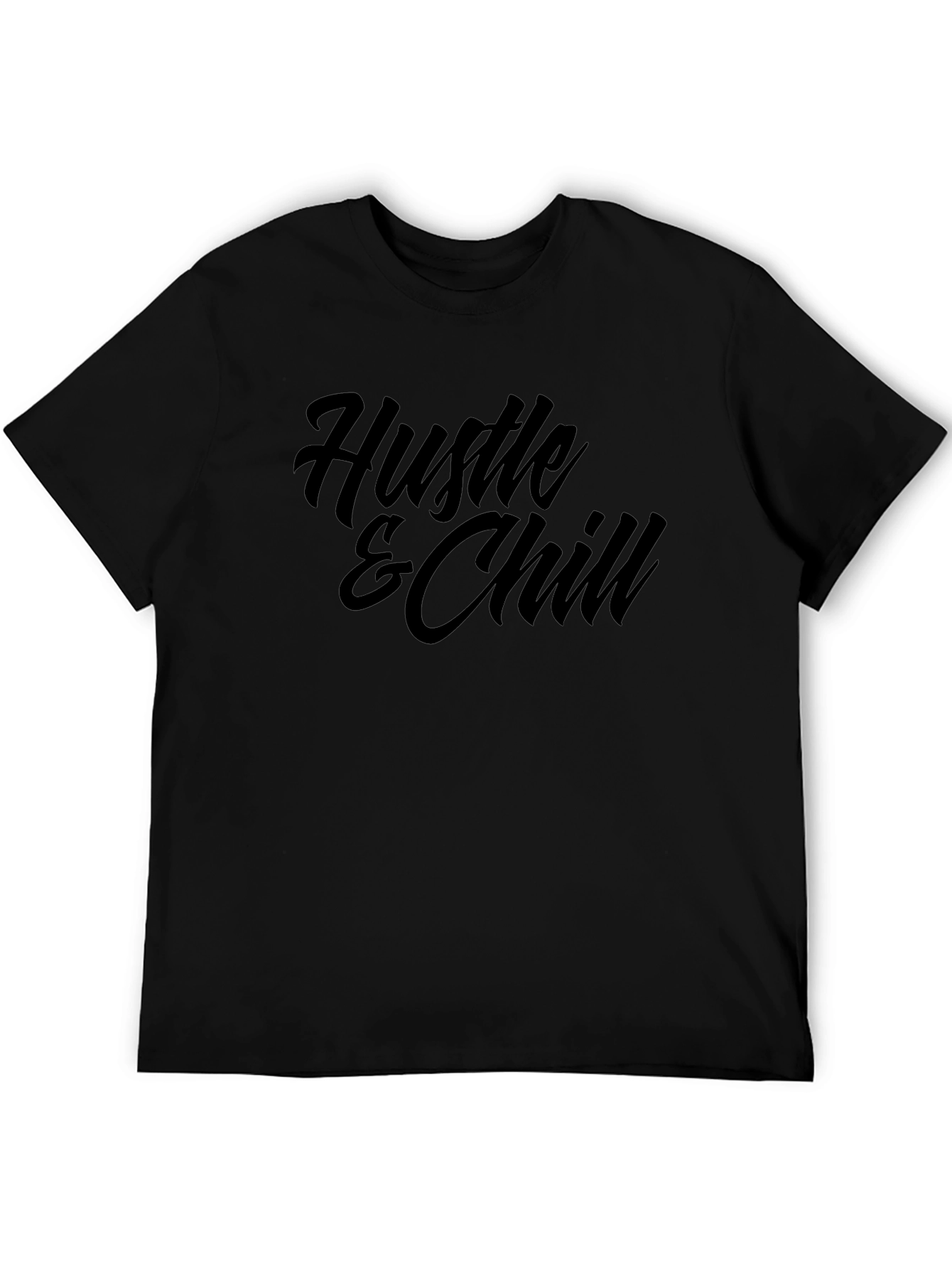 Black Hustle & Chill Graphic T-Shirt - Soft Comfort view 5
