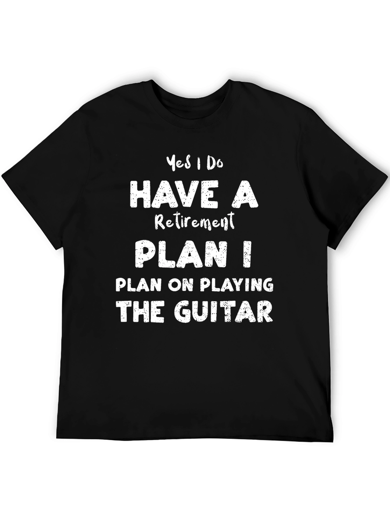 Black Retirement Plan Guitar T-Shirt - Black Cotton Tee view 5