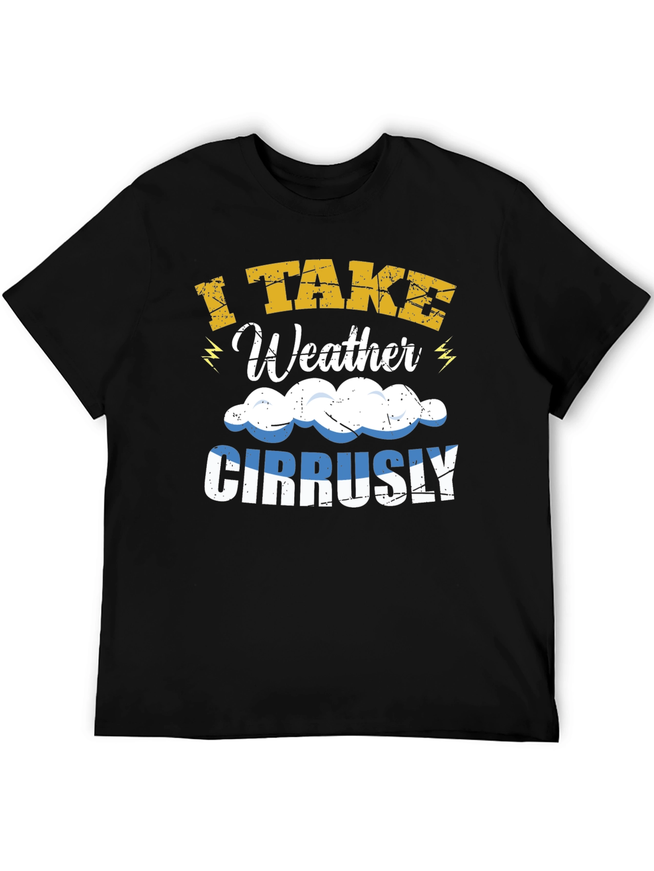 Black I Take Weather Cirrusly T-Shirt - Funny Weather Pun view 5