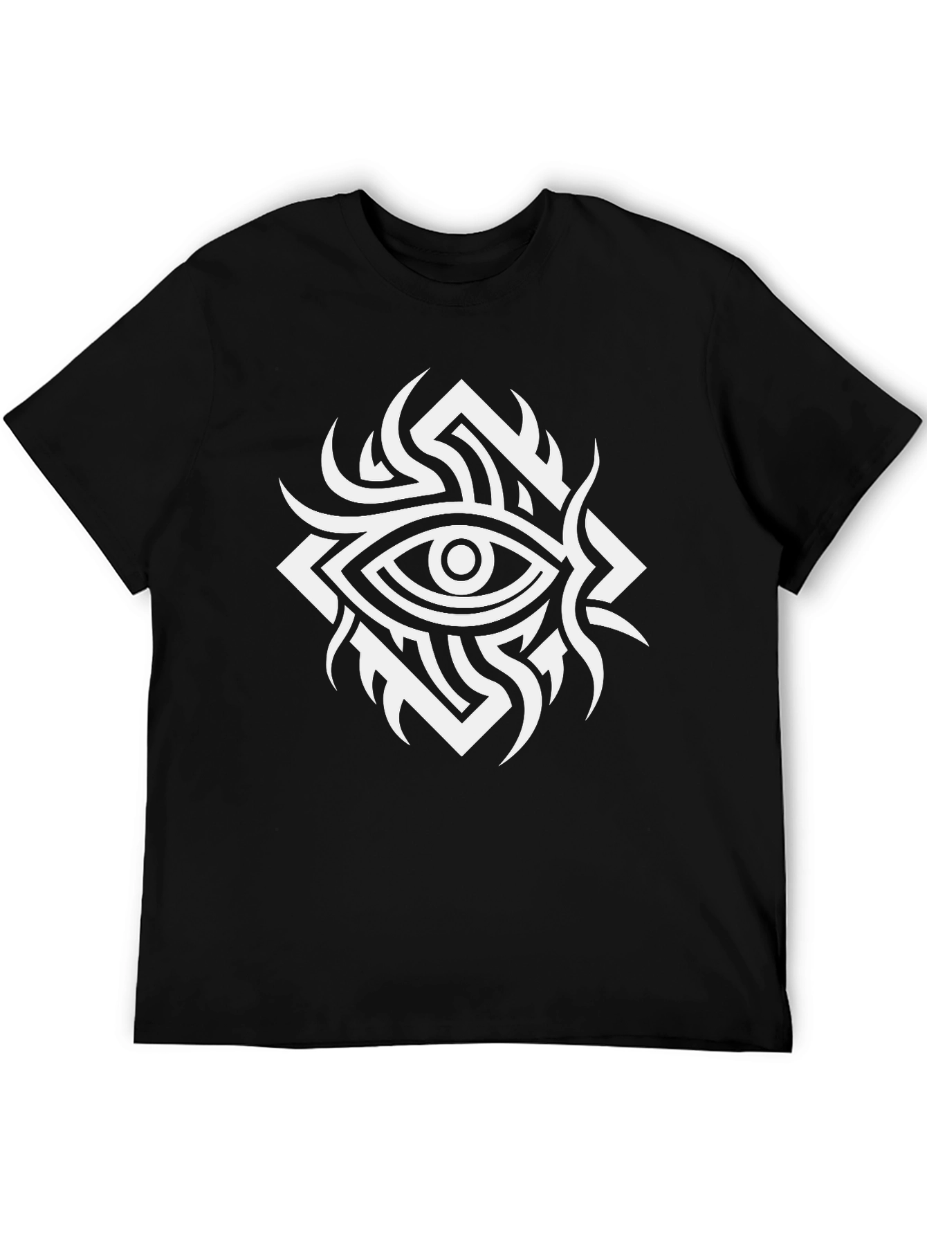 Black Mystic Eye Graphic Tee - Black Cotton T-Shirt view 5