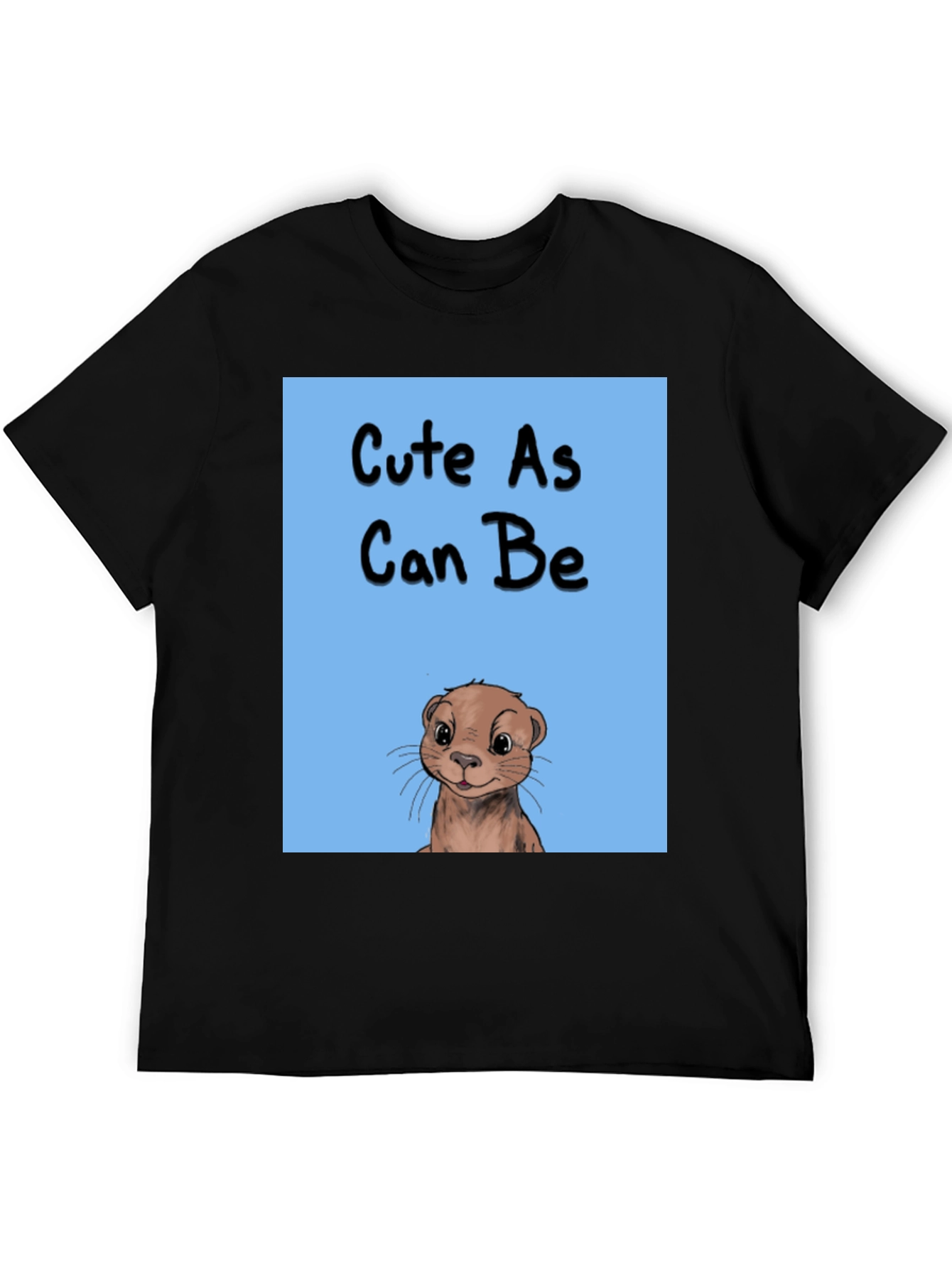 Black Cute As Can Be Otter Graphic Tee - Black Cotton Blend view 5