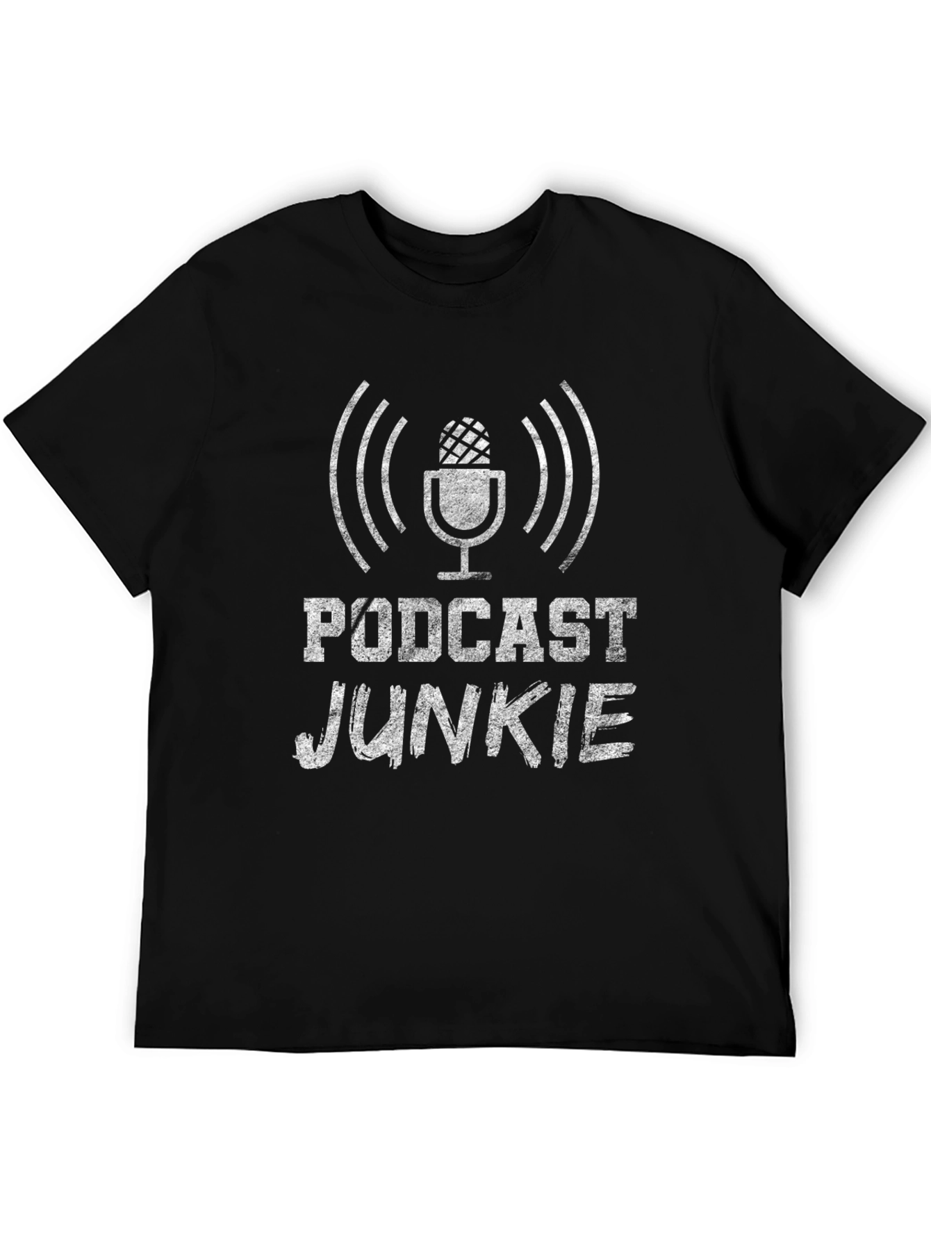 Black Podcast Junkie Graphic T-Shirt - Unisex view 5