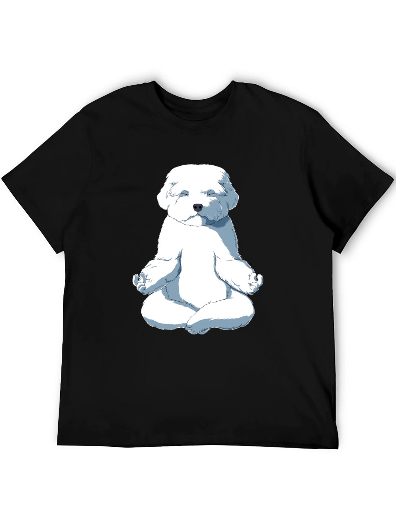 Black Meditating Dog Graphic T-Shirt view 5