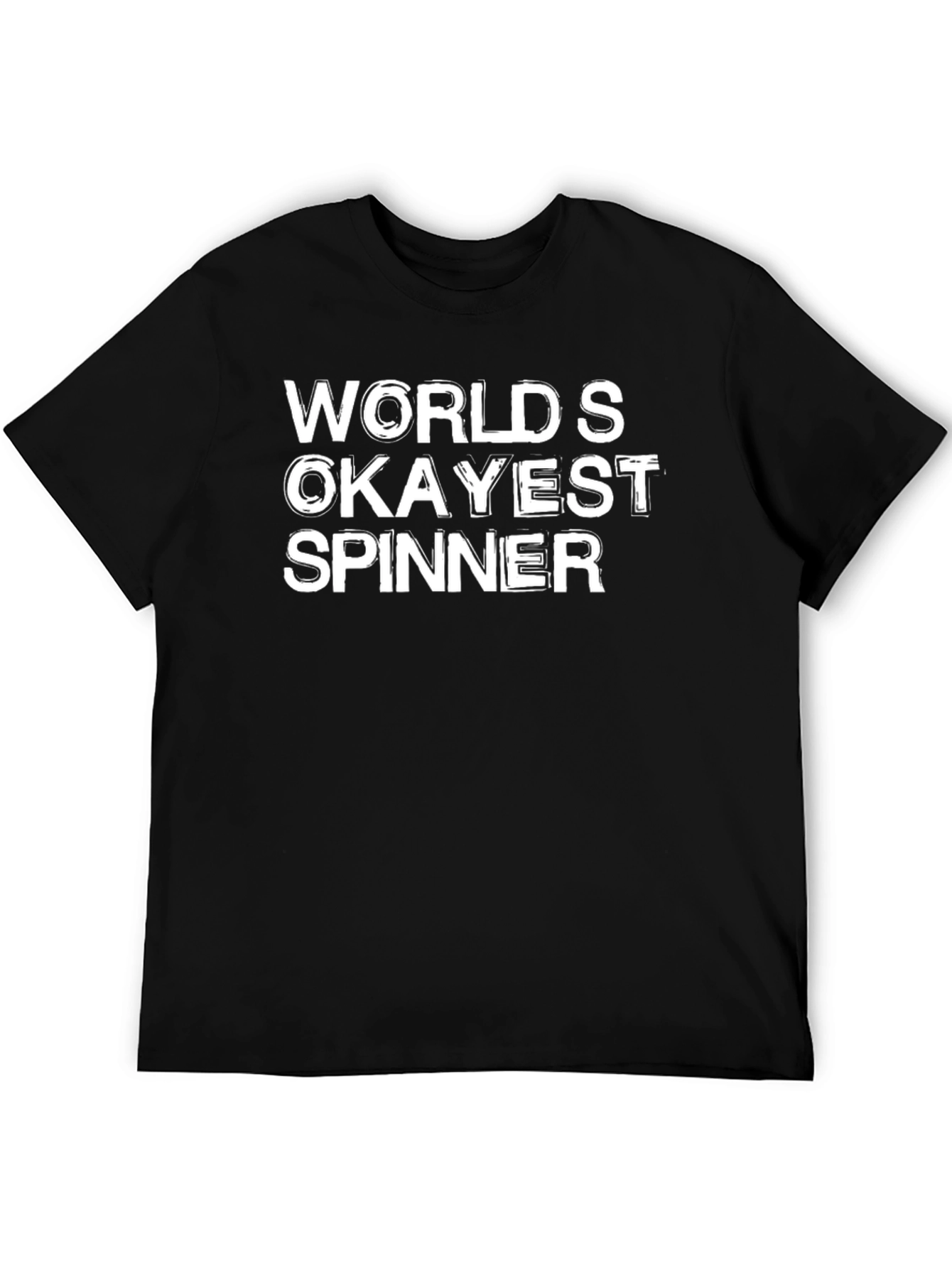 Black World's Okayest Spinner T-Shirt - Funny Novelty Gift view 5