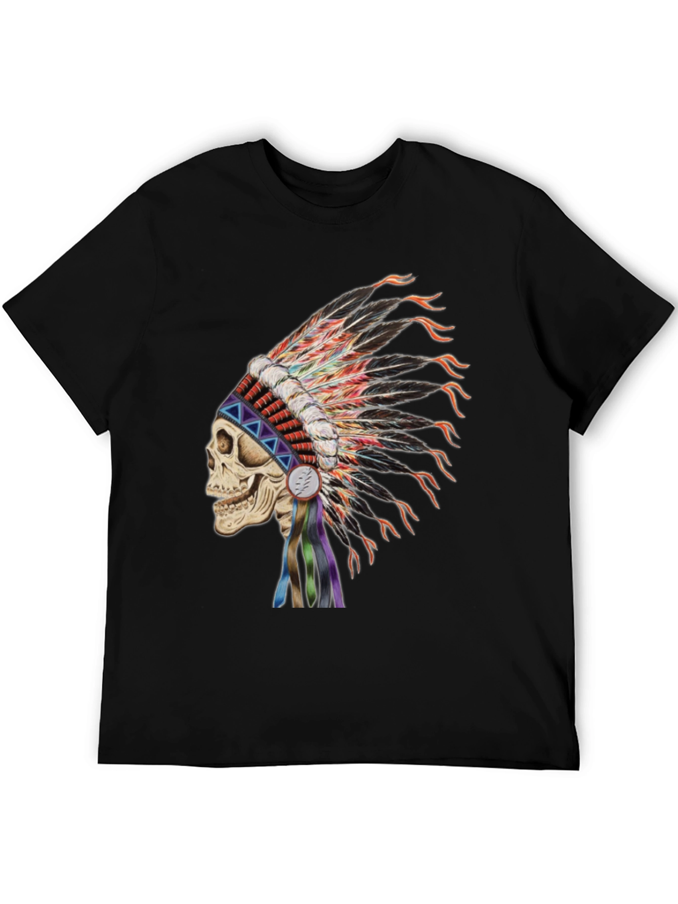 Black Skull Headdress Graphic T-Shirt view 5