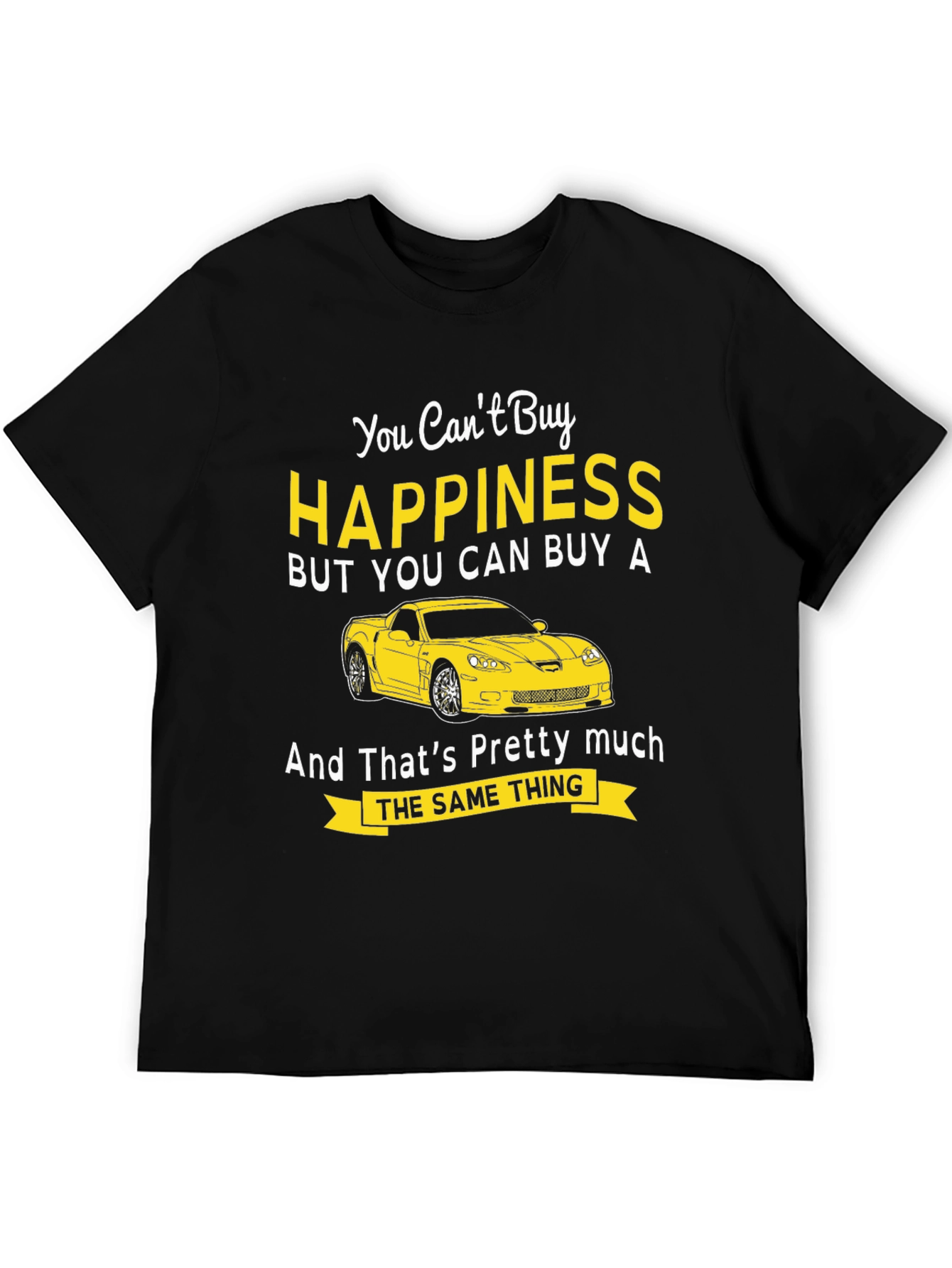 Black Happiness Car Graphic T-Shirt view 5