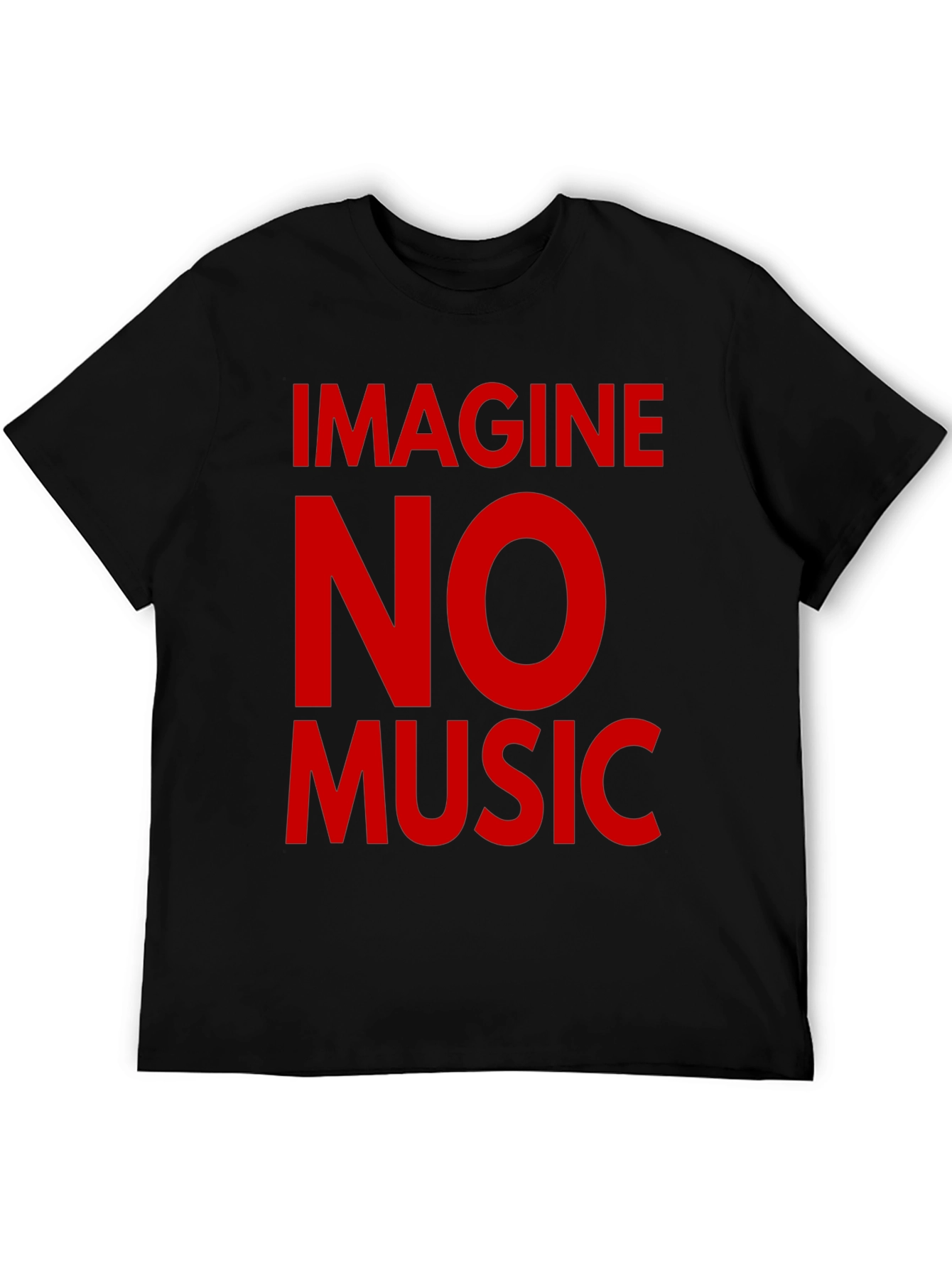 Black Imagine No Music Black T-Shirt view 5