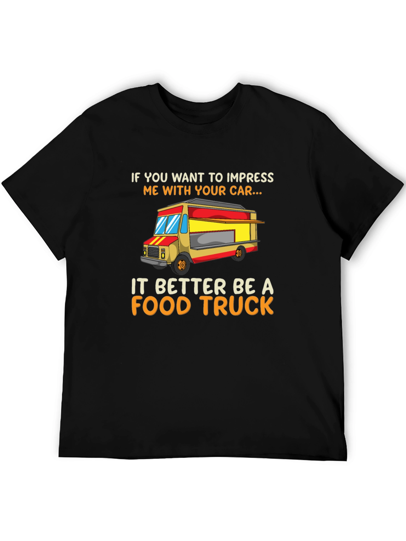 Black Food Truck T-Shirt - Funny Car Lover Tee view 5