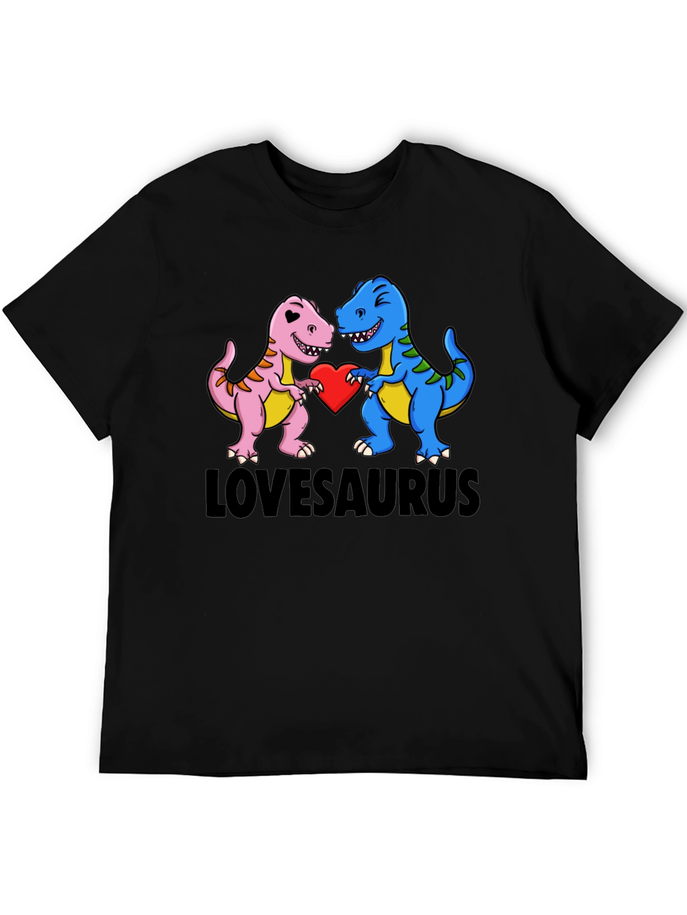 Black Lovesaurus Dinosaur T-Shirt - Perfect for Valentine's! view 5