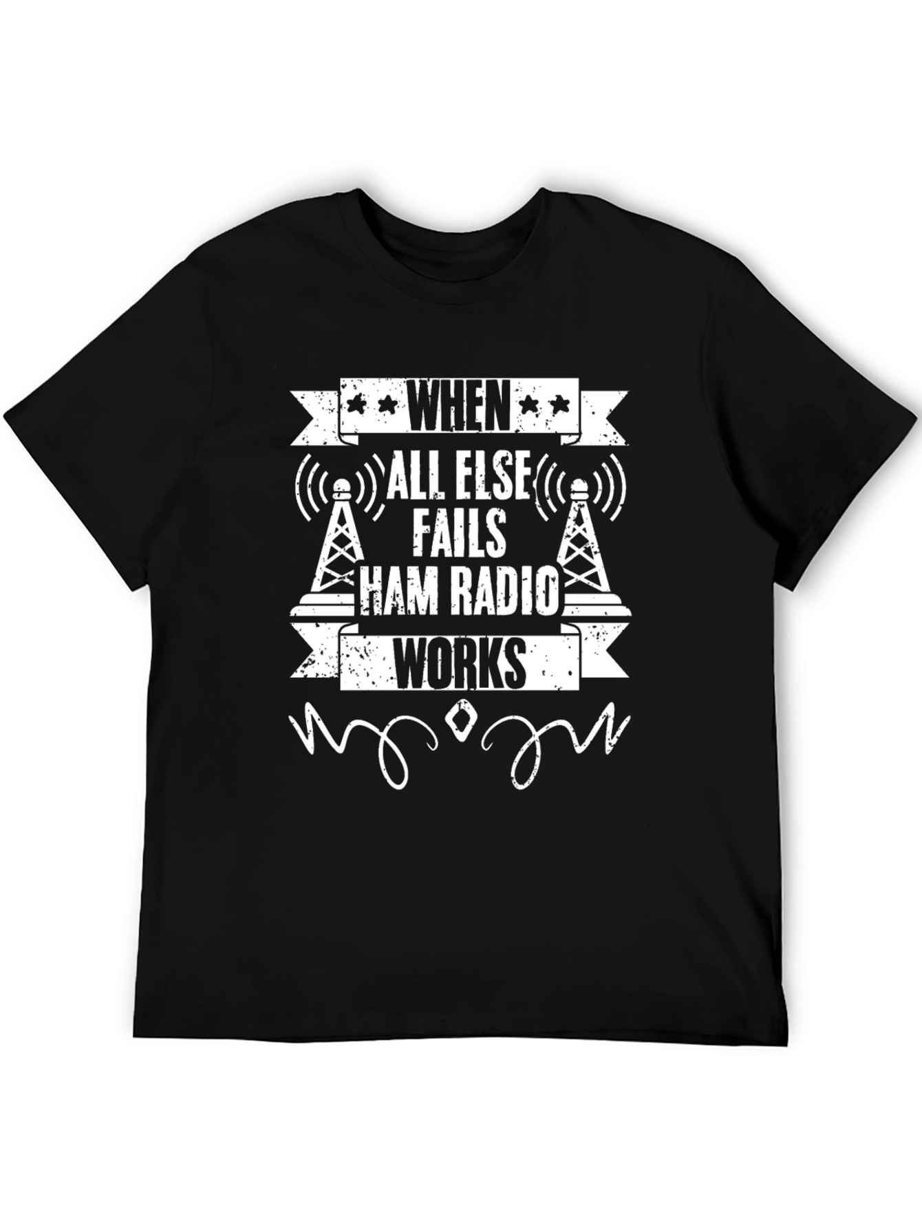Black Ham Radio Works T-Shirt - When All Else Fails view 5