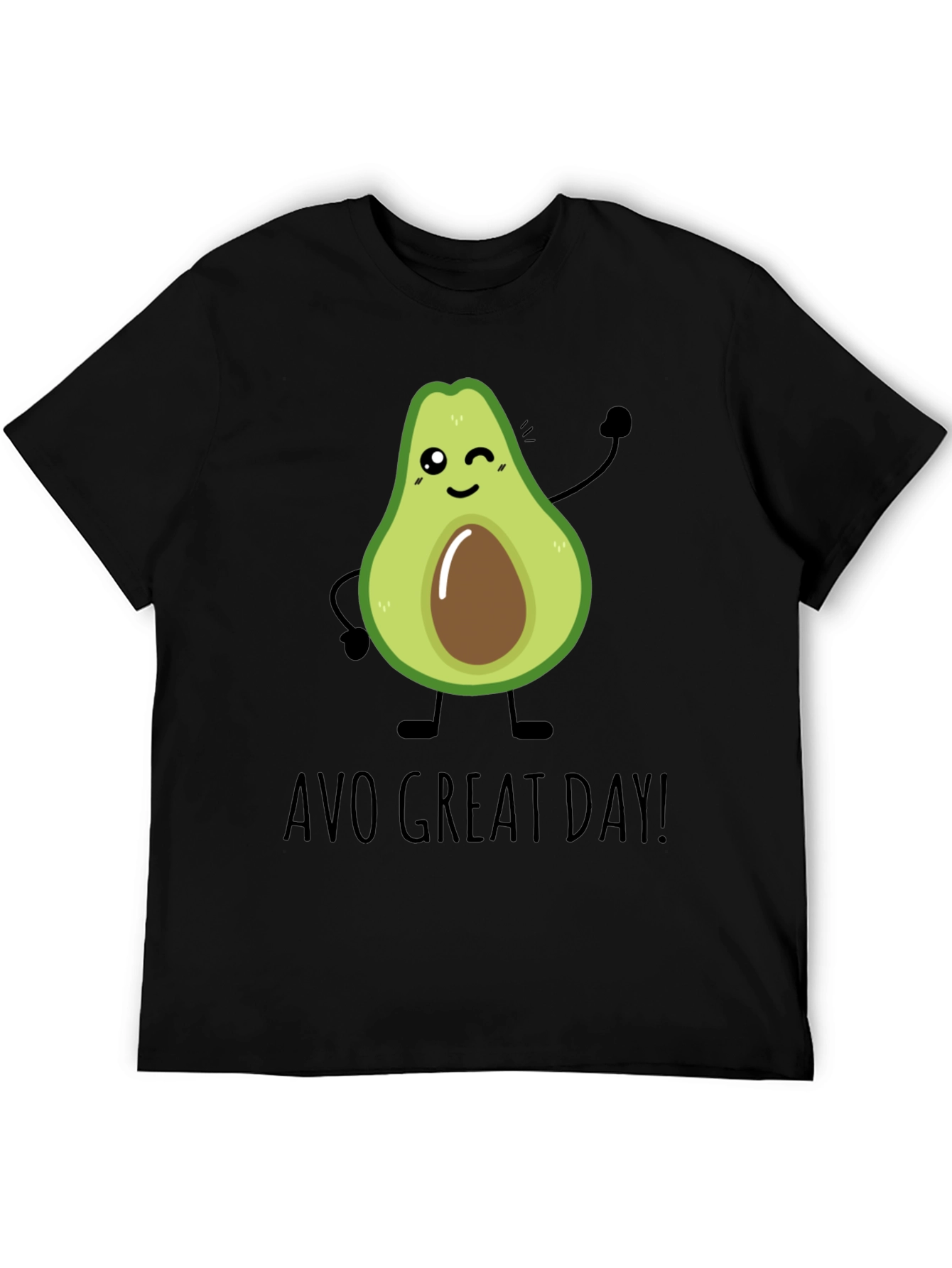 Black Avo Great Day T-Shirt - Cute Avocado Graphic Tee view 5