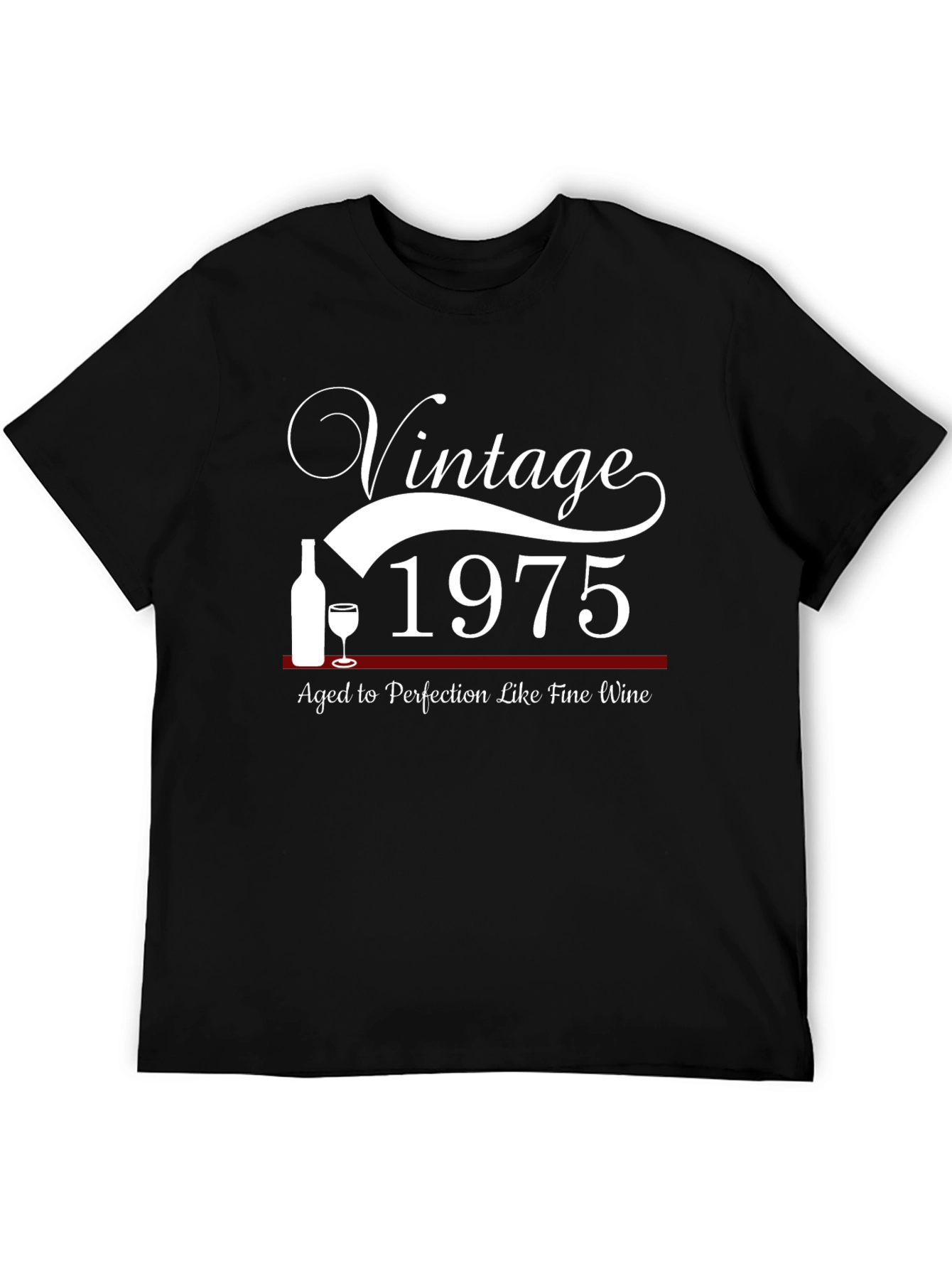 Black Vintage 1975 Aged To Perfection Black T-Shirt view 5