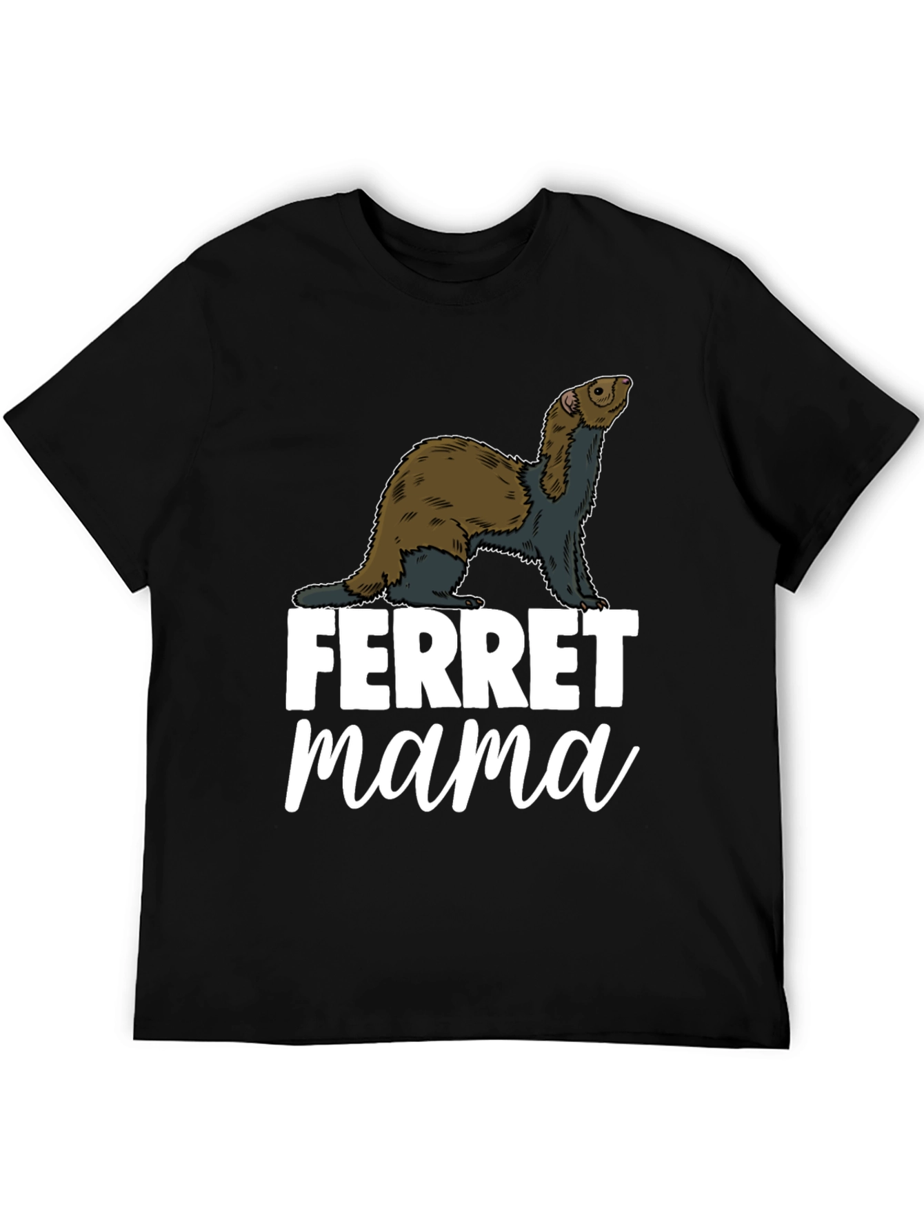 Black Ferret Mama Graphic T-Shirt - Black view 5