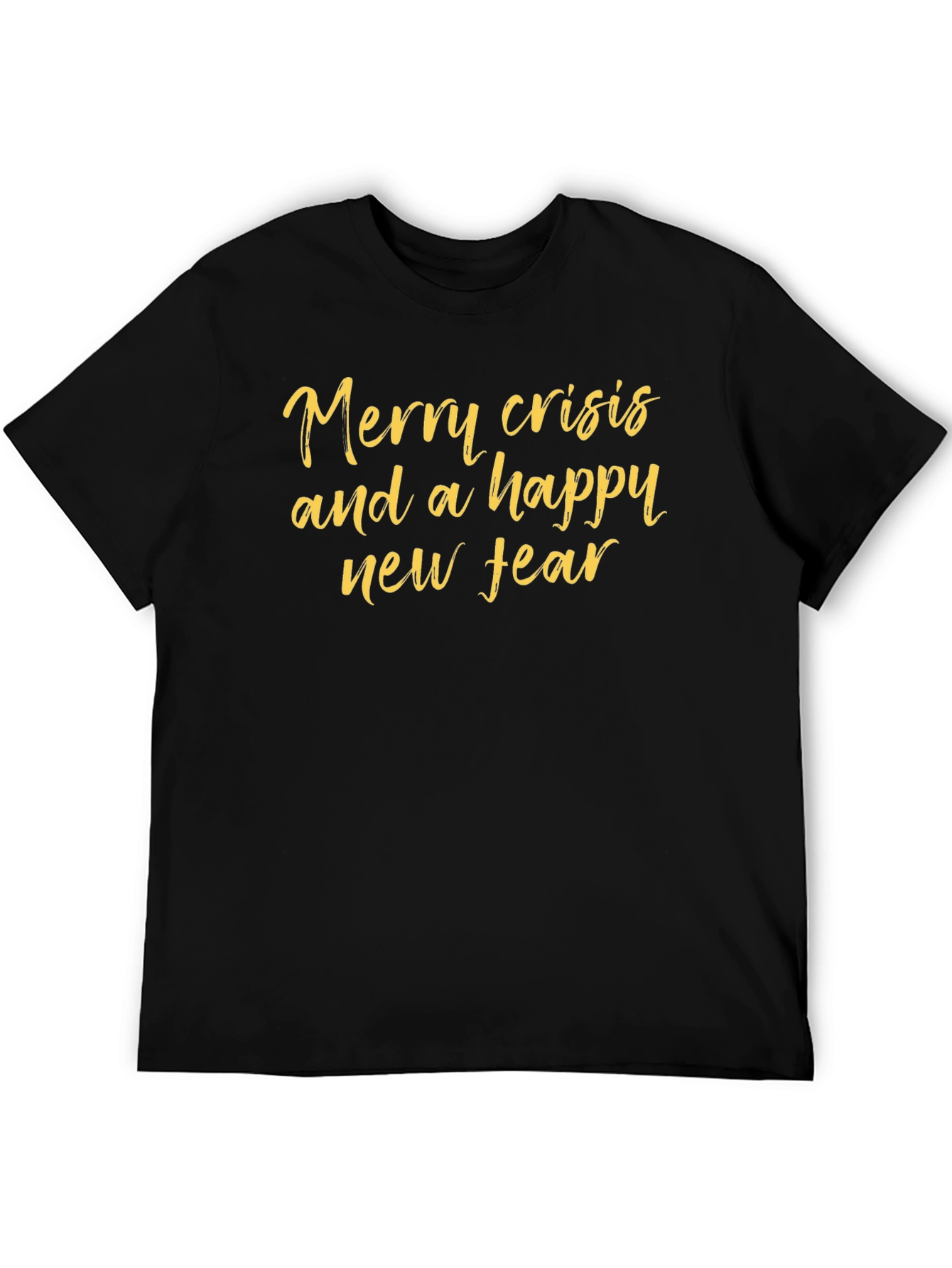 Black Merry Crisis Graphic Tee - Unisex Humor T-Shirt view 5