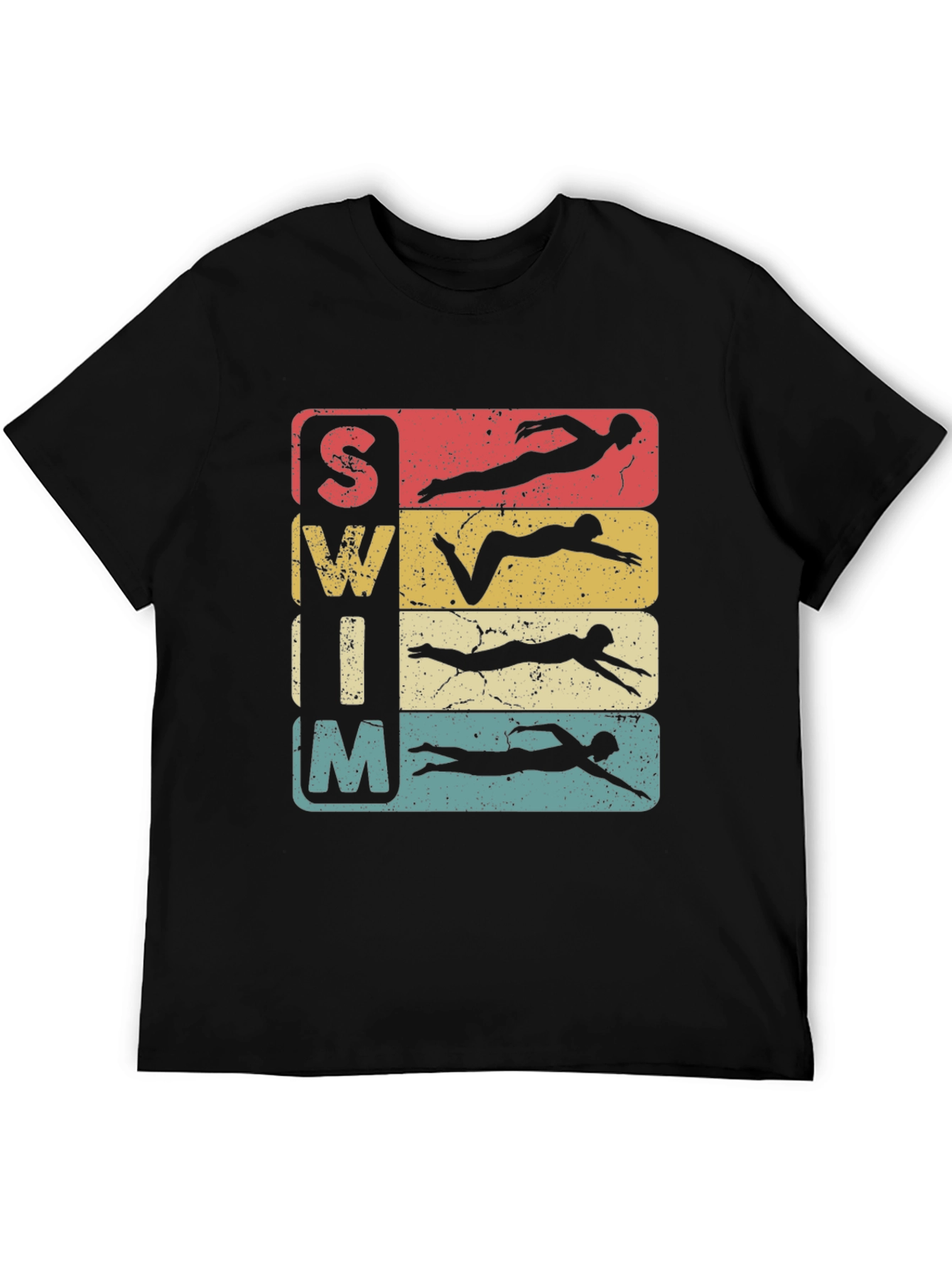 Black Vintage Swim Team T-Shirt view 5