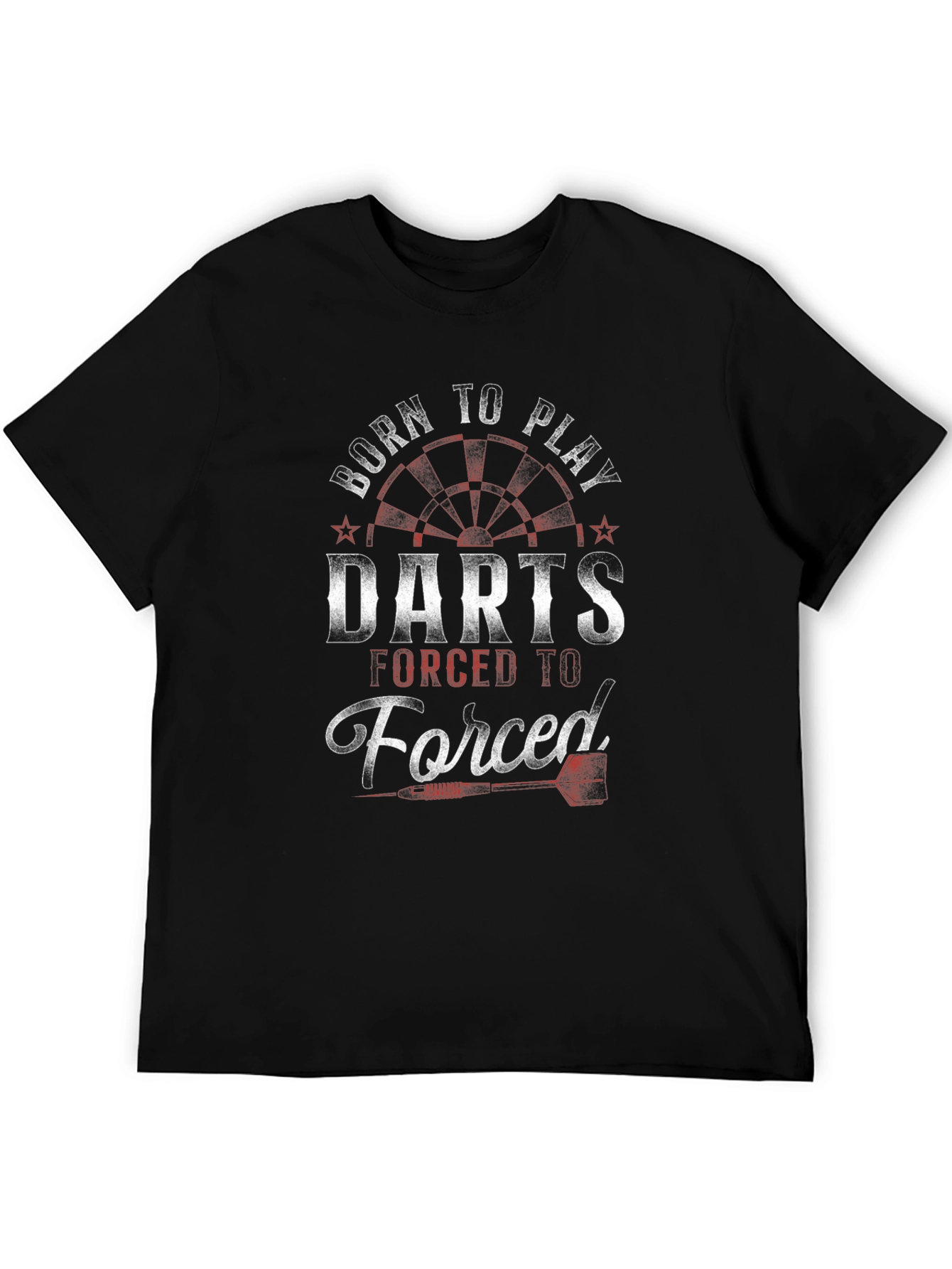 Black Born to Play Darts Black Graphic T-Shirt view 5