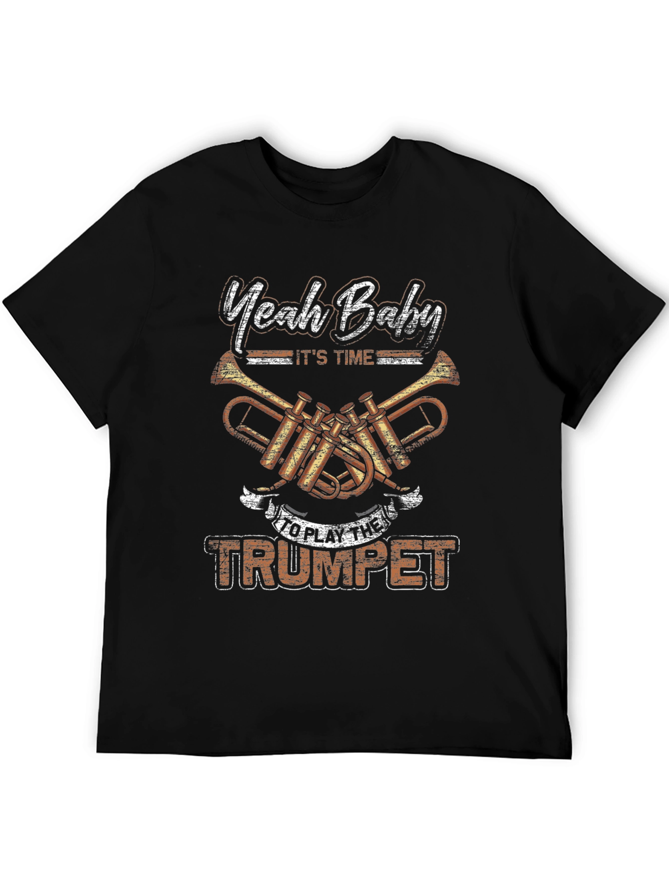 Black Yeah Baby Trumpet Player Black T-Shirt view 5