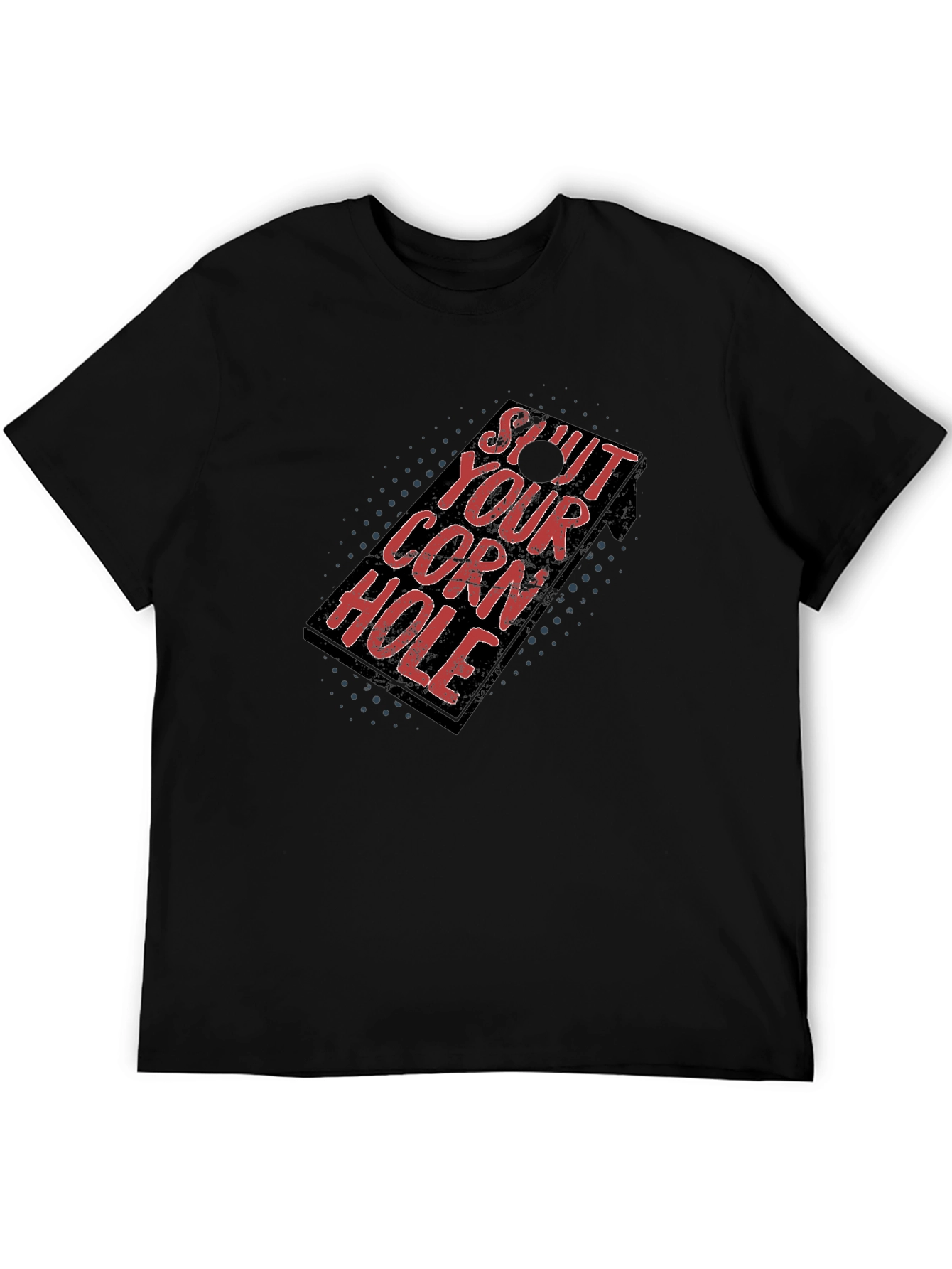 Black Cornhole Humor Graphic Tee - Shut Your Corn Hole view 5