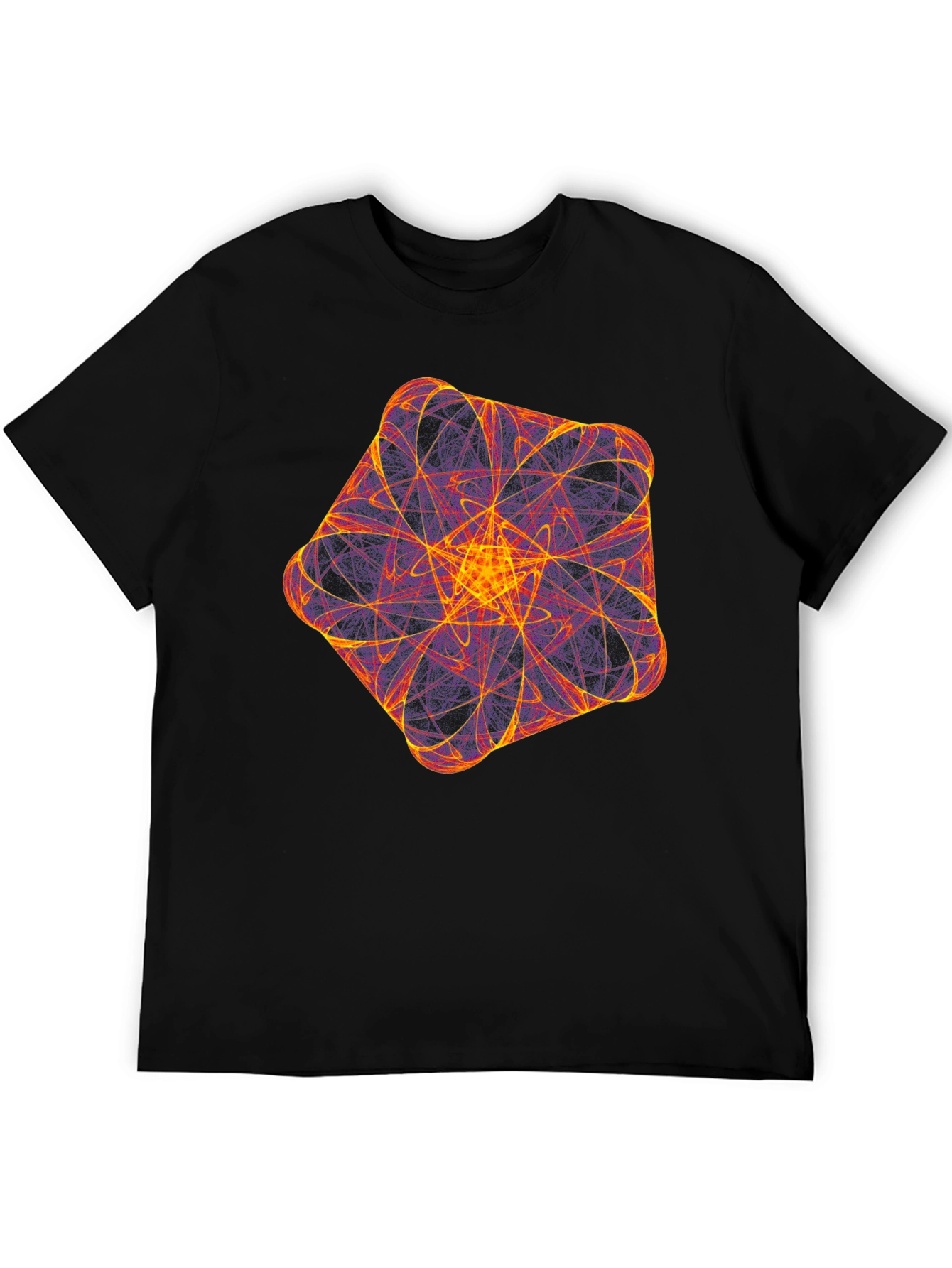 Black Geometric Fractal T-Shirt - Bold & Unique Design view 5