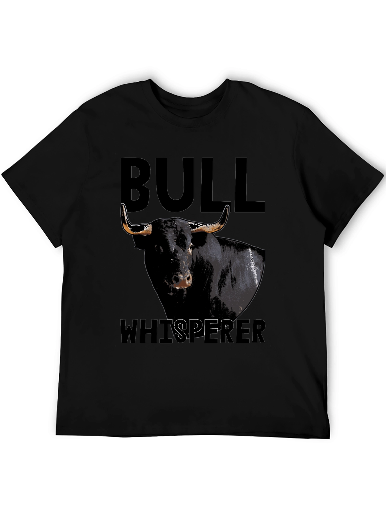Black Bull Whisperer Graphic Tee - Black Cotton T-Shirt view 5