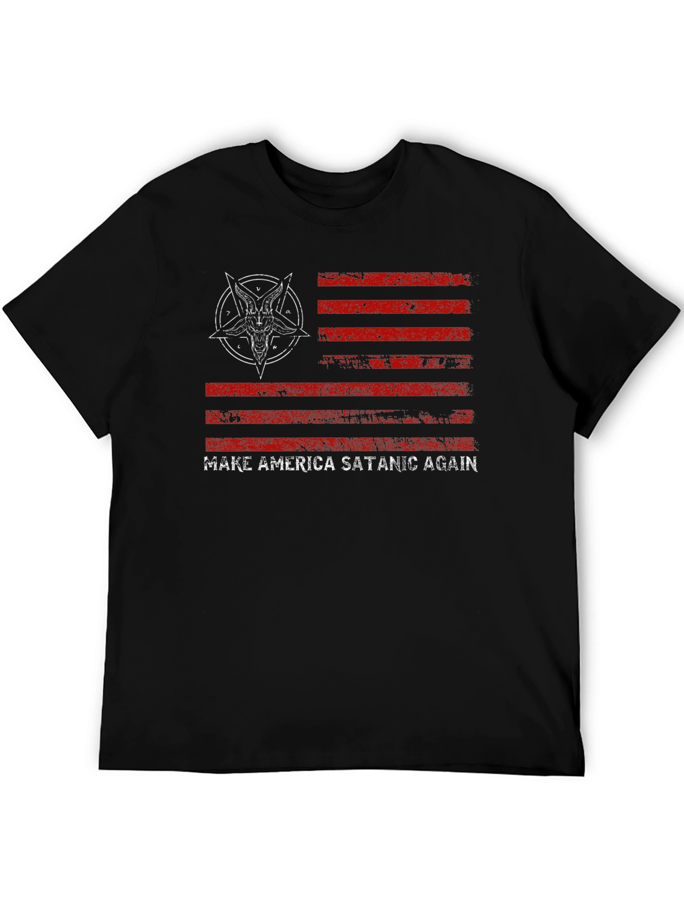 Black Make America Satanic Again Graphic Tee view 5