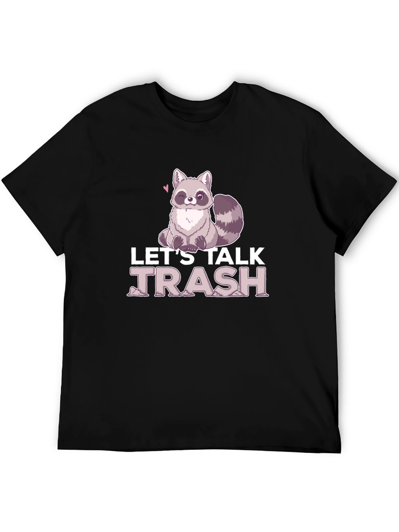 Black Let's Talk Trash Raccoon Graphic T-Shirt view 5