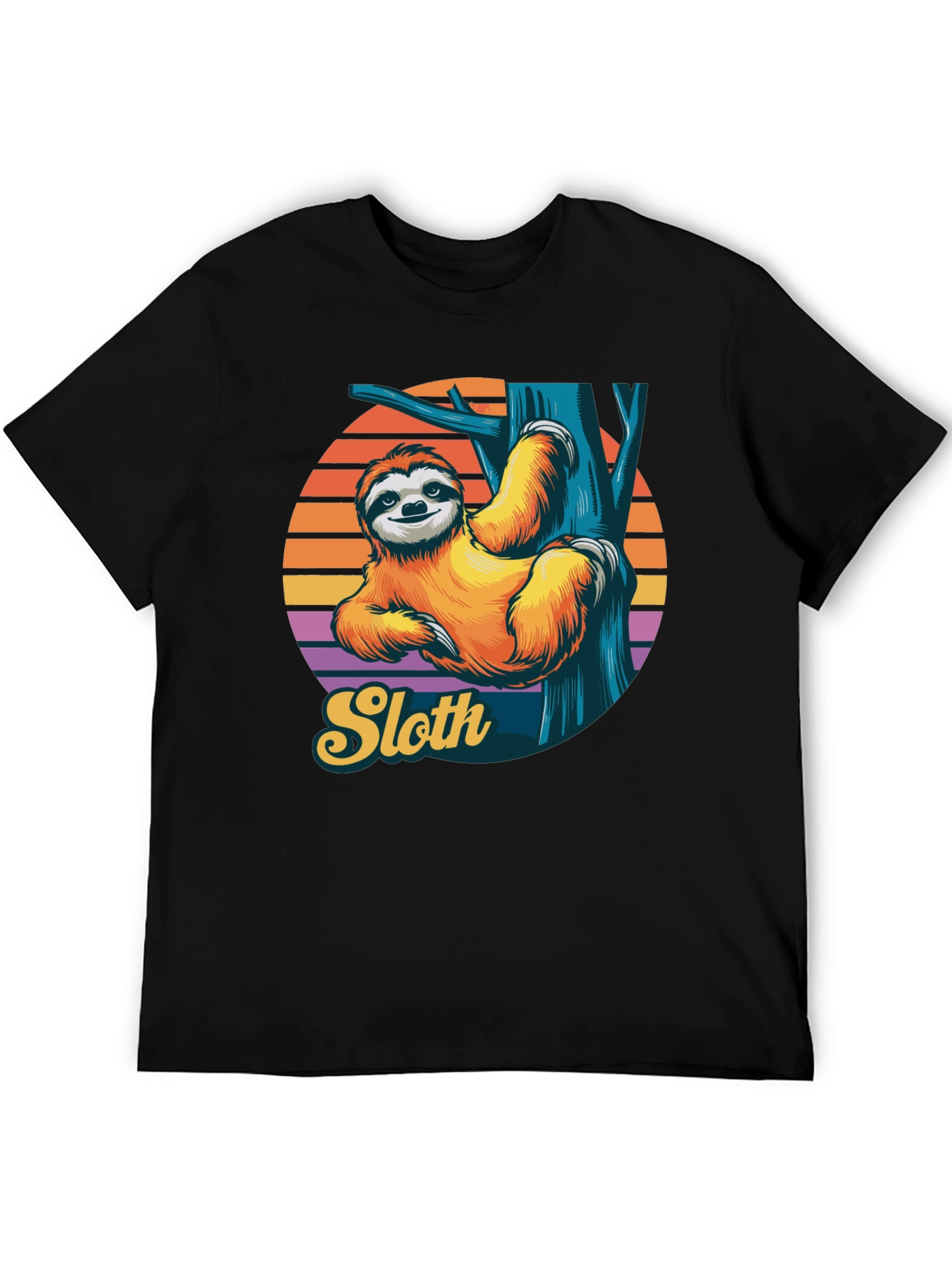 Black Sloth Graphic Tee - Relaxed Retro Style Shirt view 5