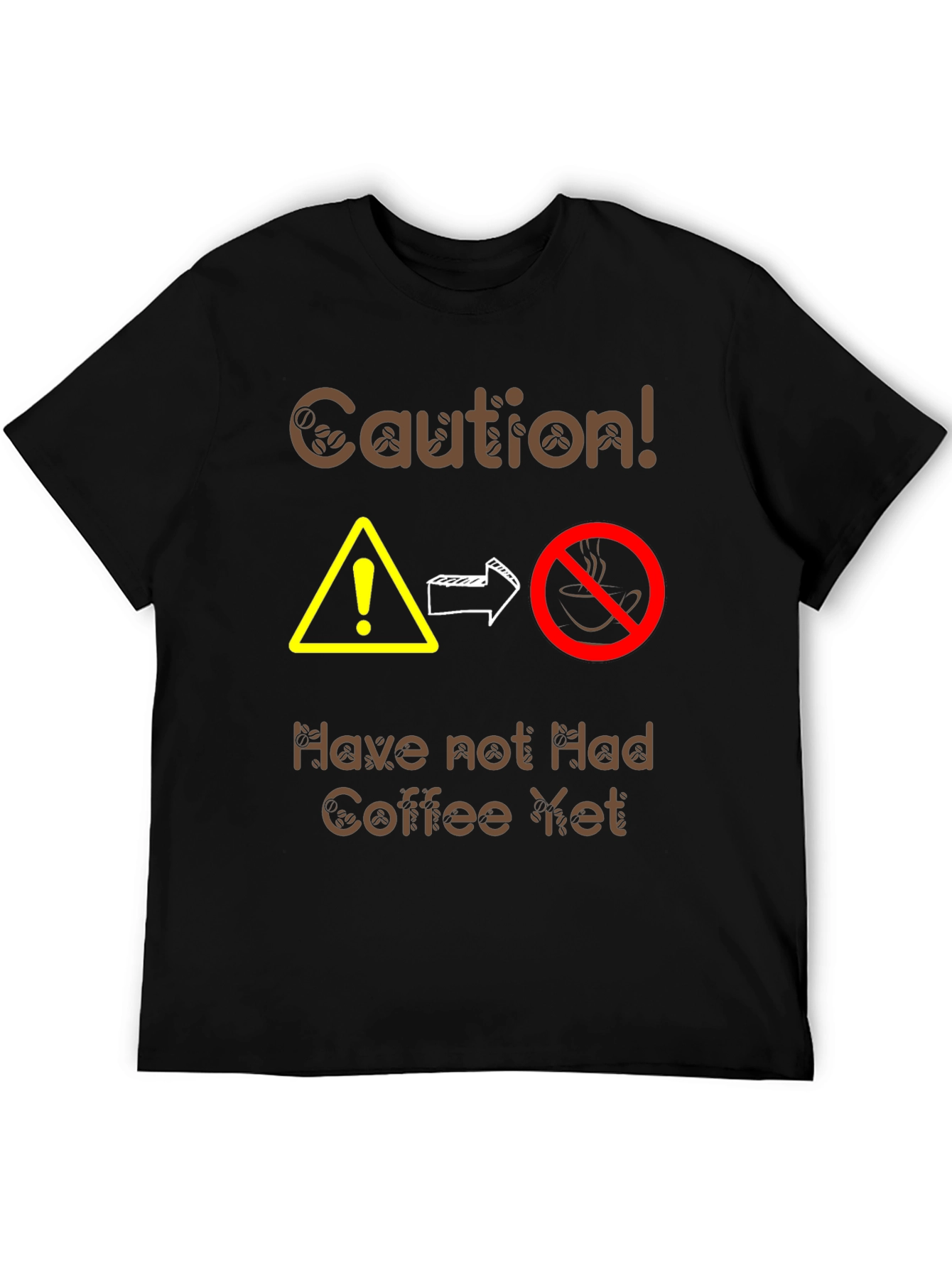Black Caution Coffee T-Shirt - Funny Caffeine Warning Tee view 5