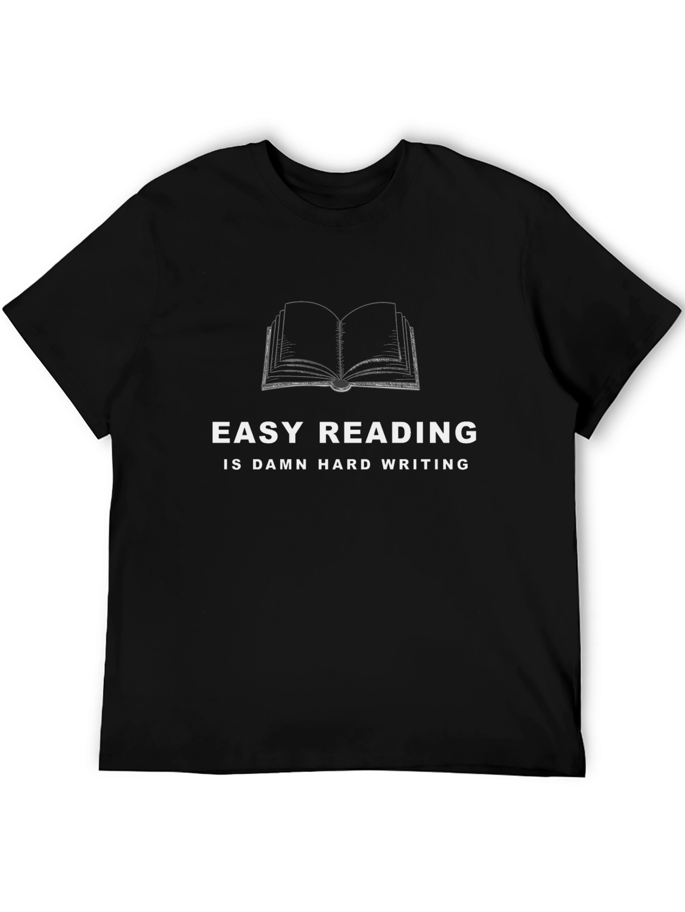 Black Easy Reading T-Shirt: Hard Writing Design view 5