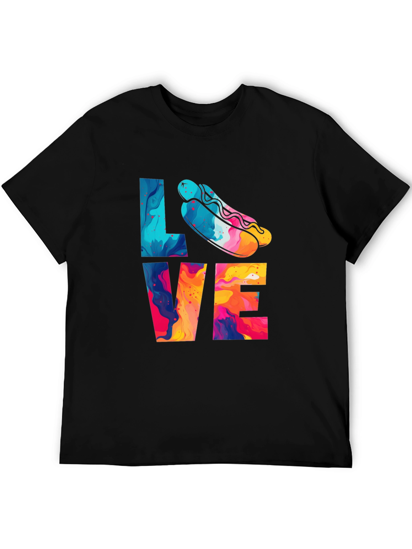 Black Love Hotdogs T-Shirt Fun Graphic Tee view 5