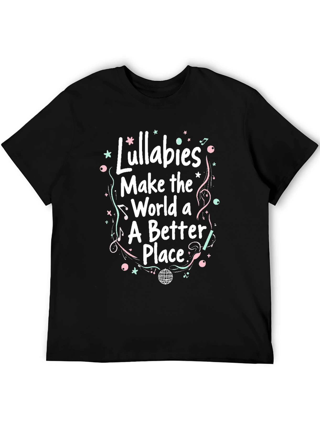 Black Lullabies Make the World Better Graphic T-Shirt view 5