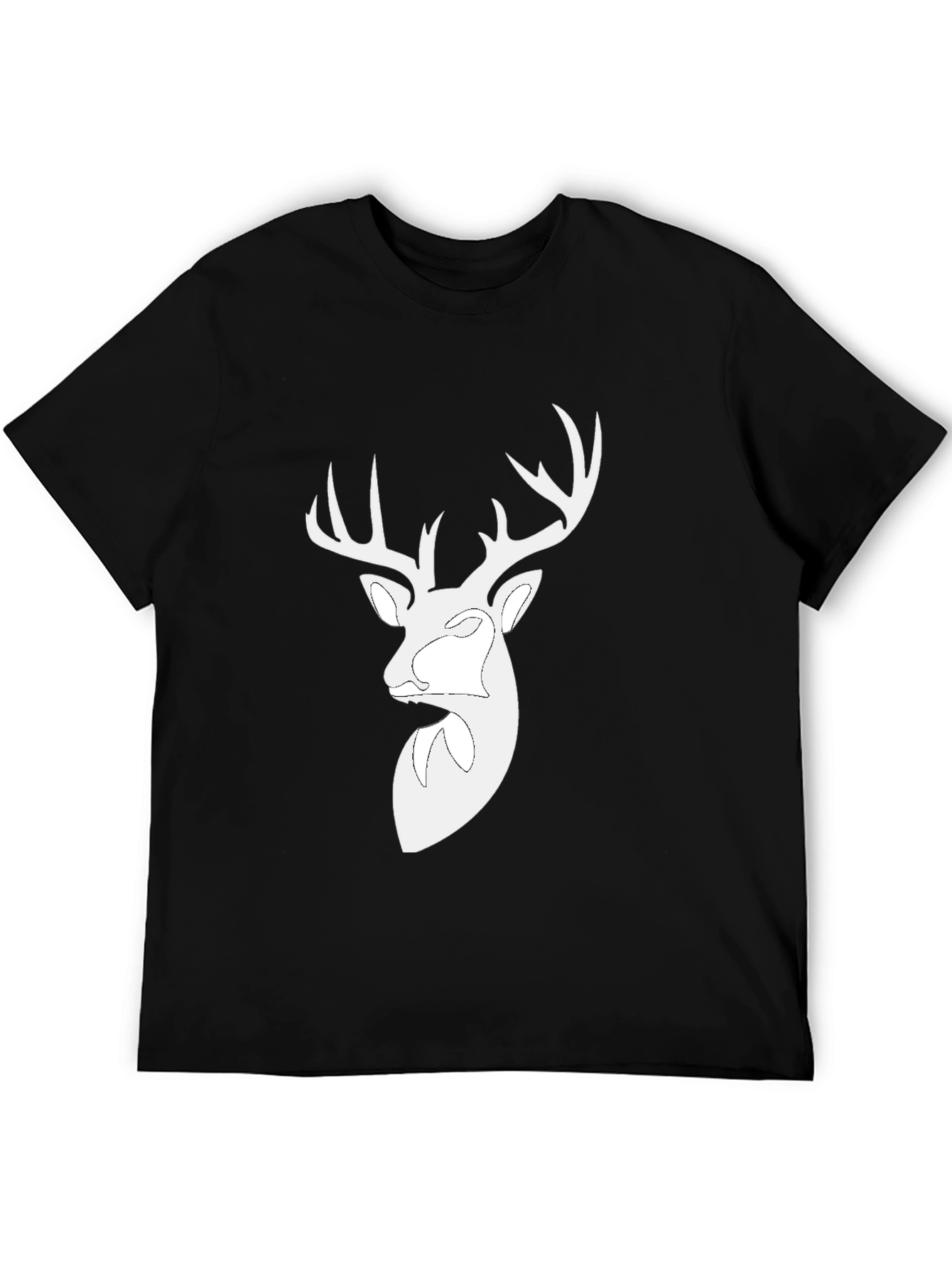 Black Deer Head Graphic Black T-Shirt view 5