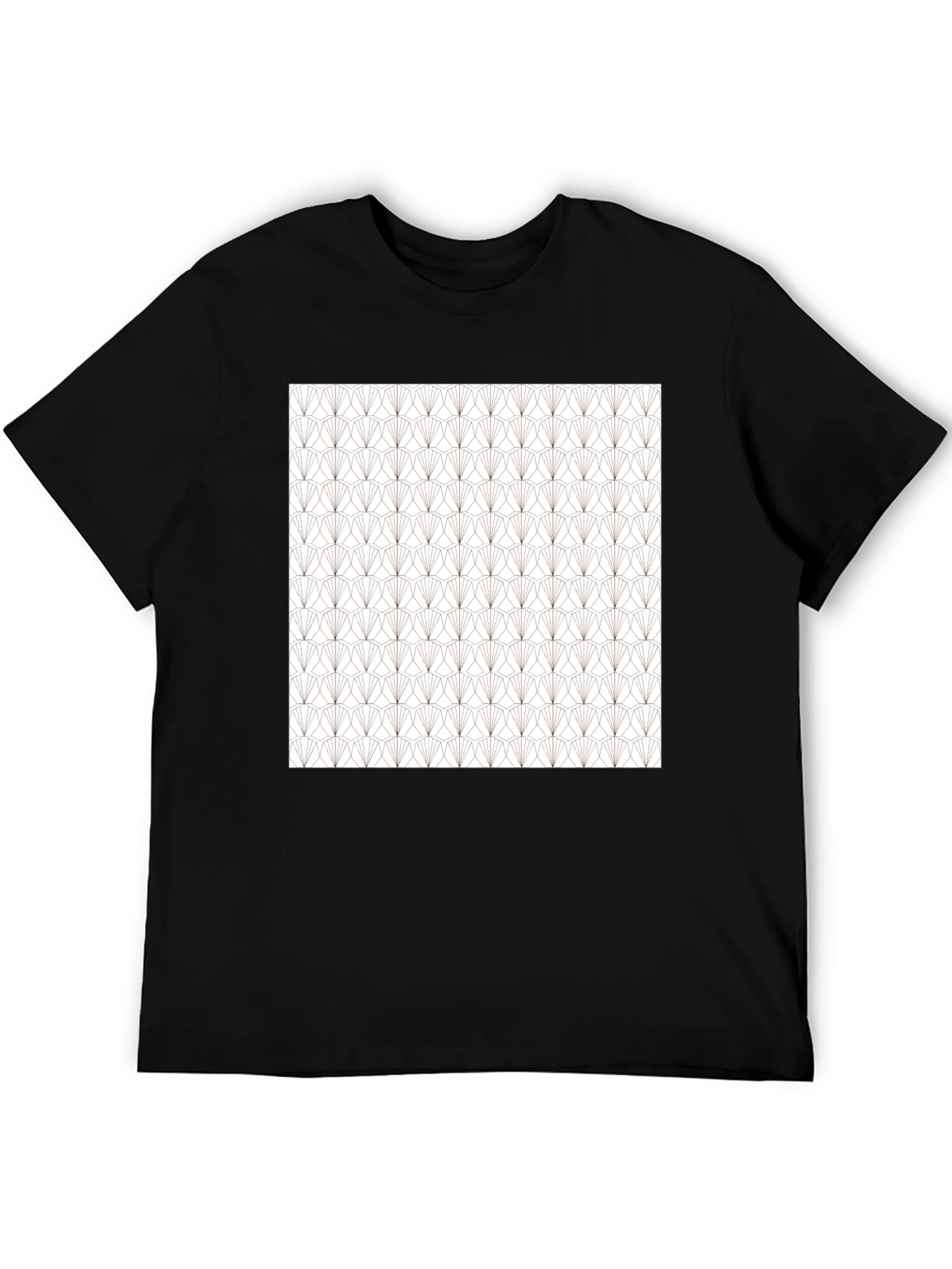 Black Geometric Pattern Tee - Modern Art Deco Style Shirt view 5