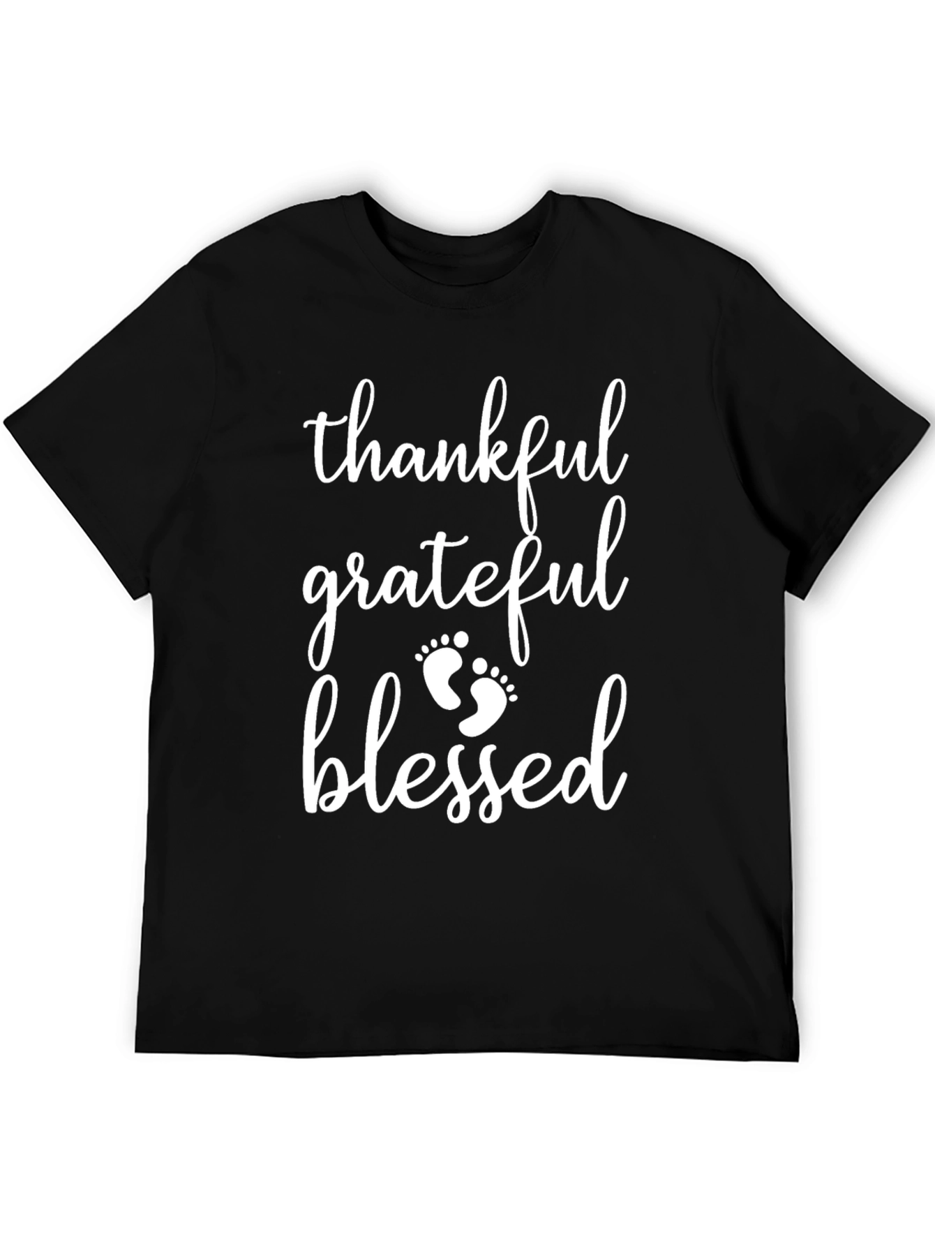 Black Thankful Grateful Blessed Tee view 5