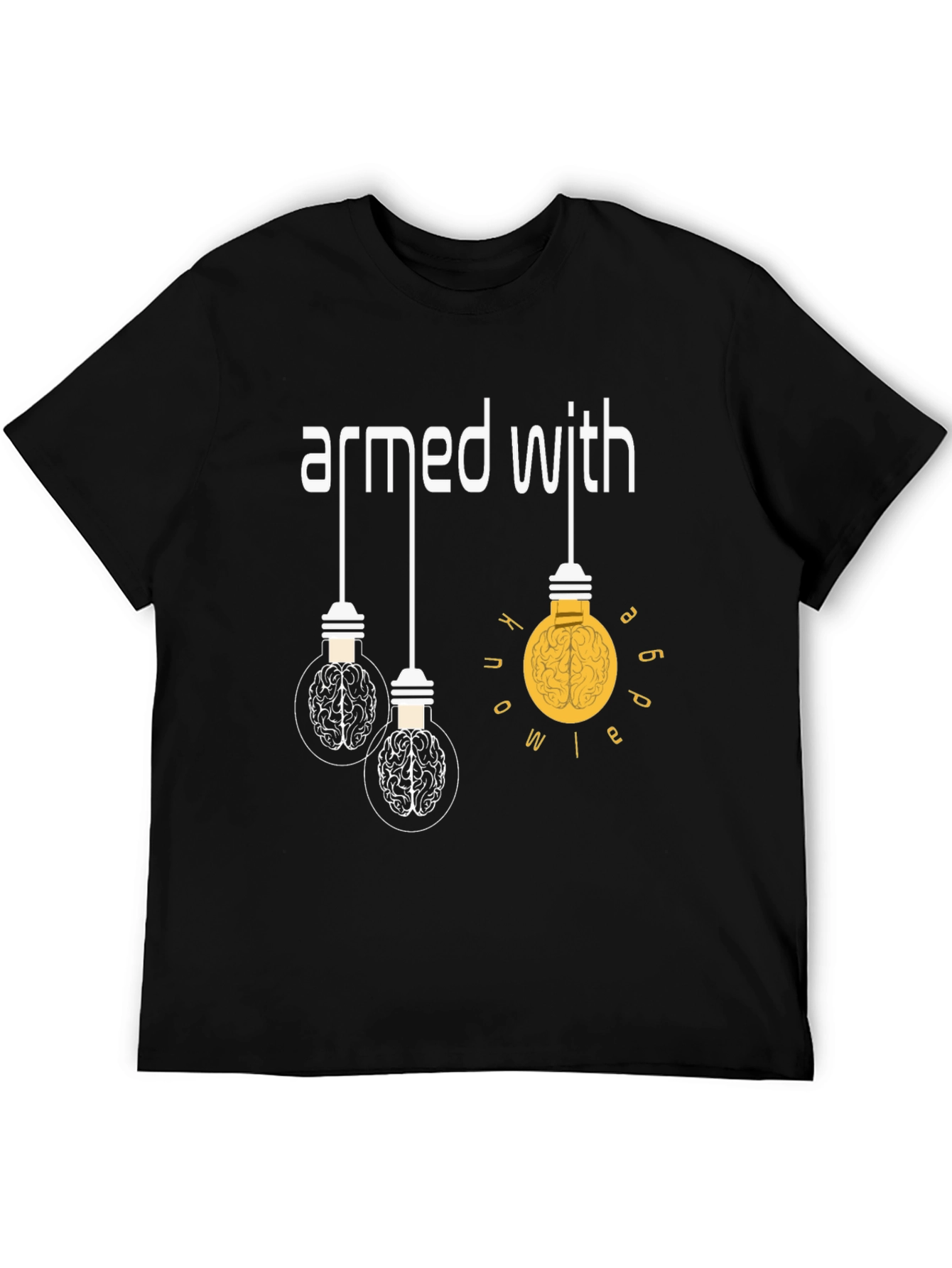 Black Armed With Ideas Graphic T-Shirt - Brain Power view 5
