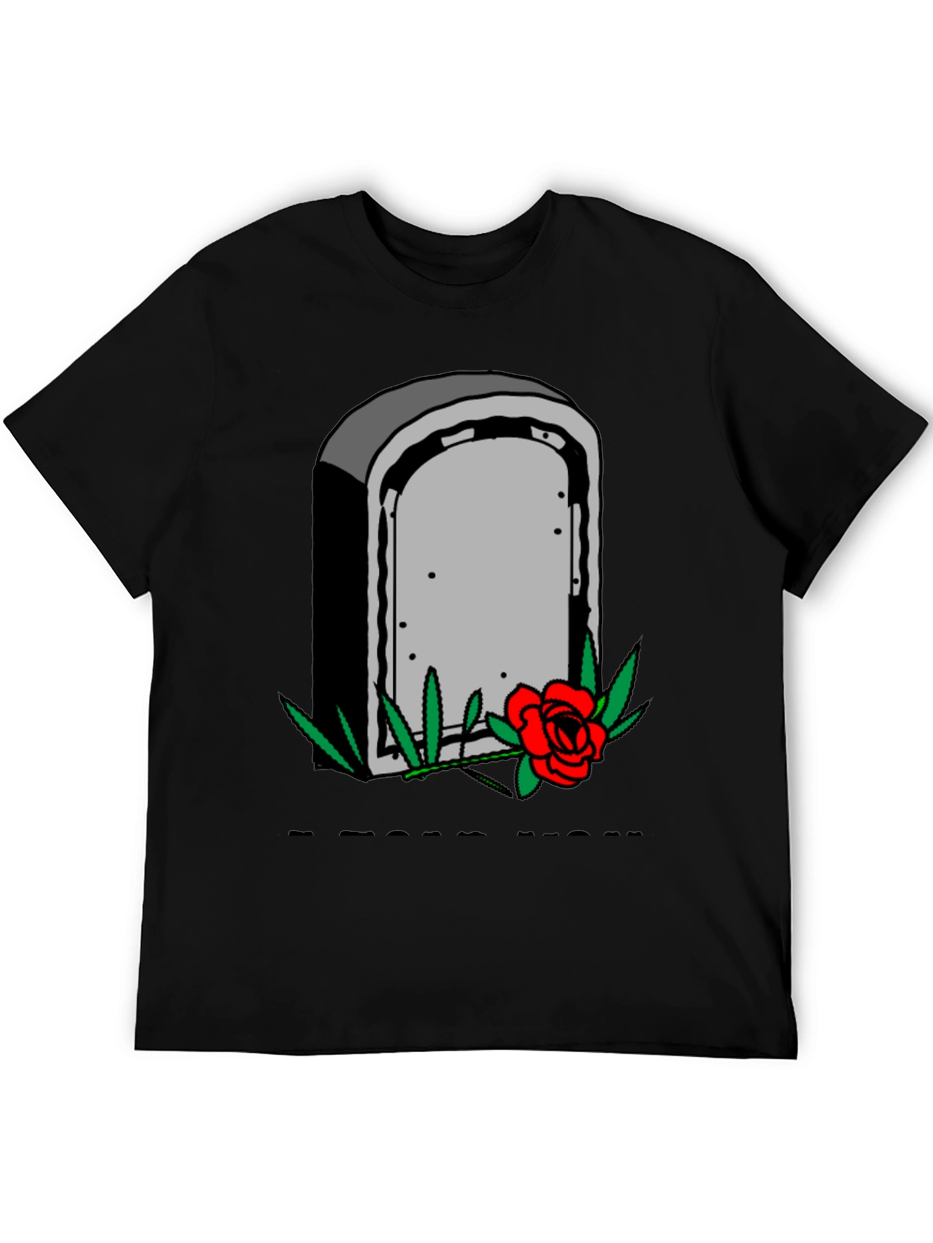 Black Grave & Rose Graphic T-Shirt - Edgy Casual Wear view 5