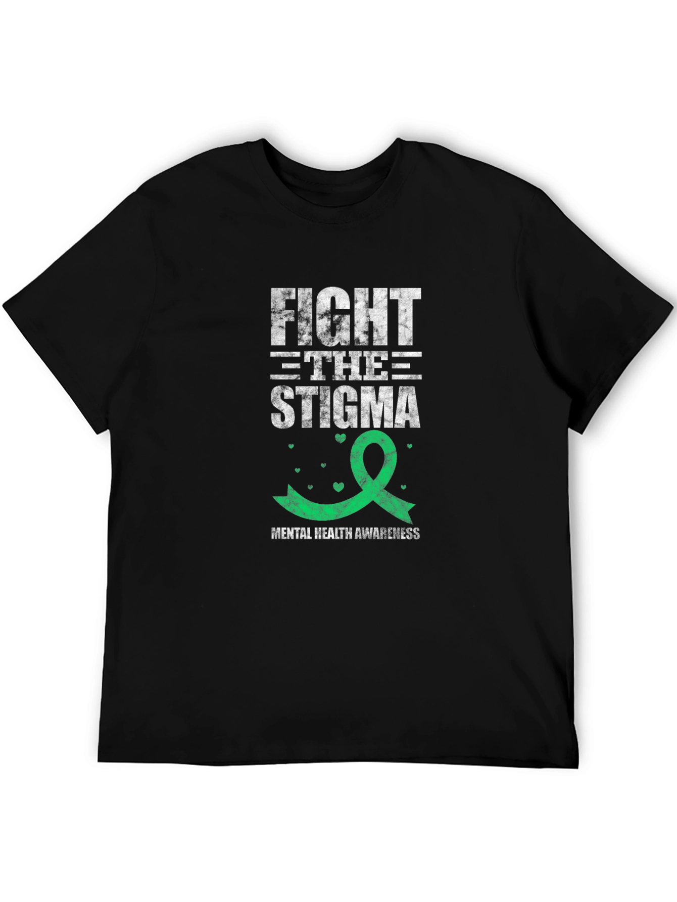 Black Fight the Stigma Mental Health Awareness T-Shirt view 5