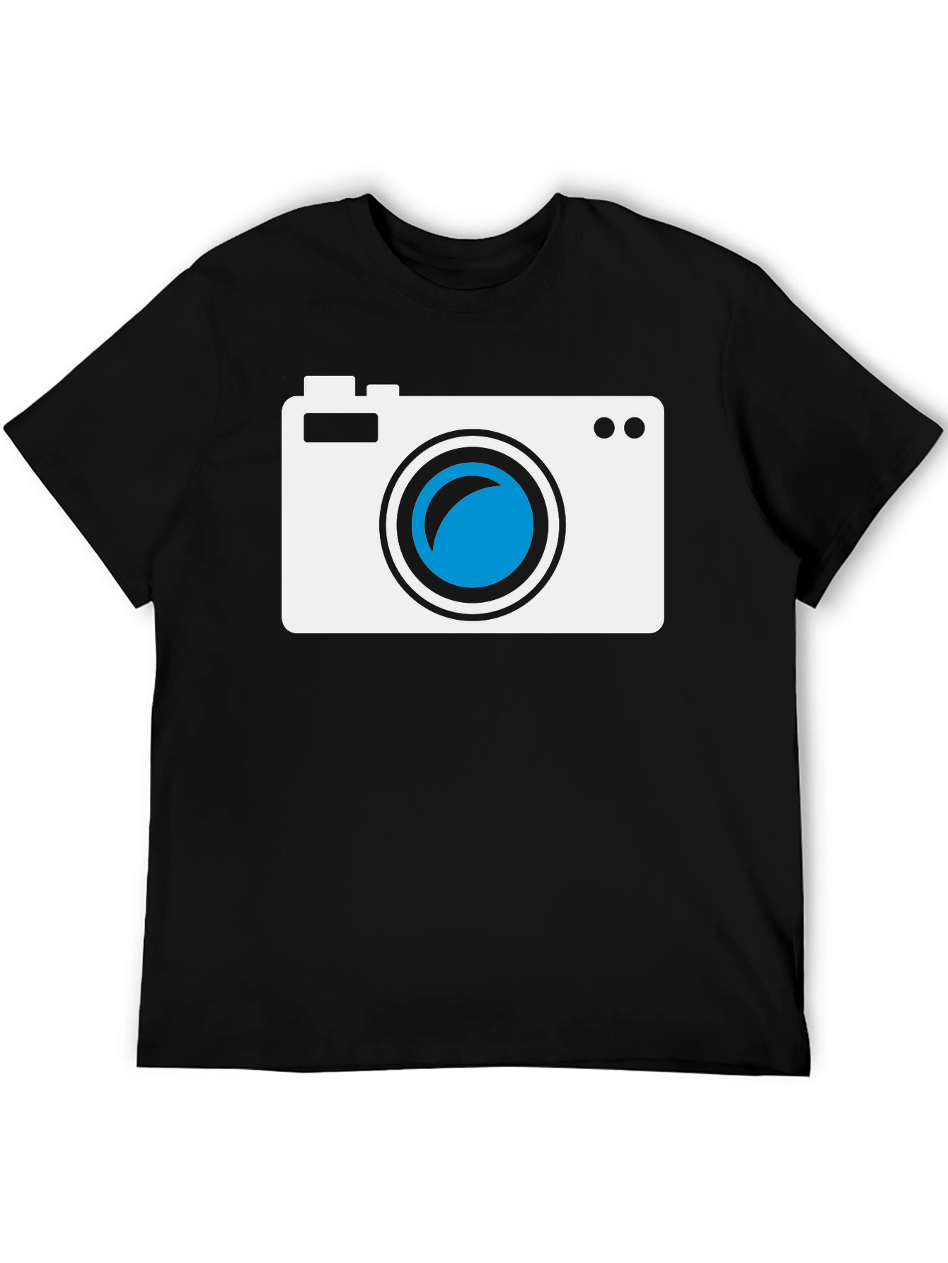 Black Camera Graphic Tee - Black Cotton T-Shirt view 5