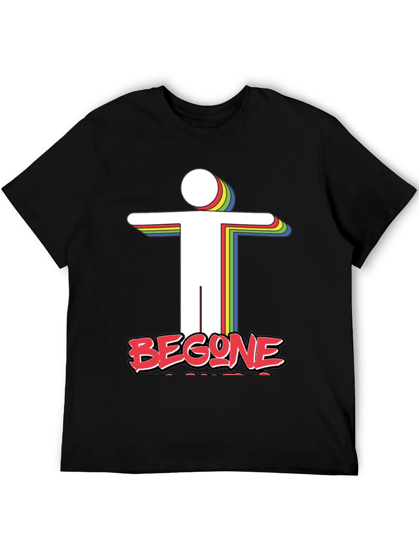 Black Retro 'Begone' Graphic Tee - Unique Design view 5