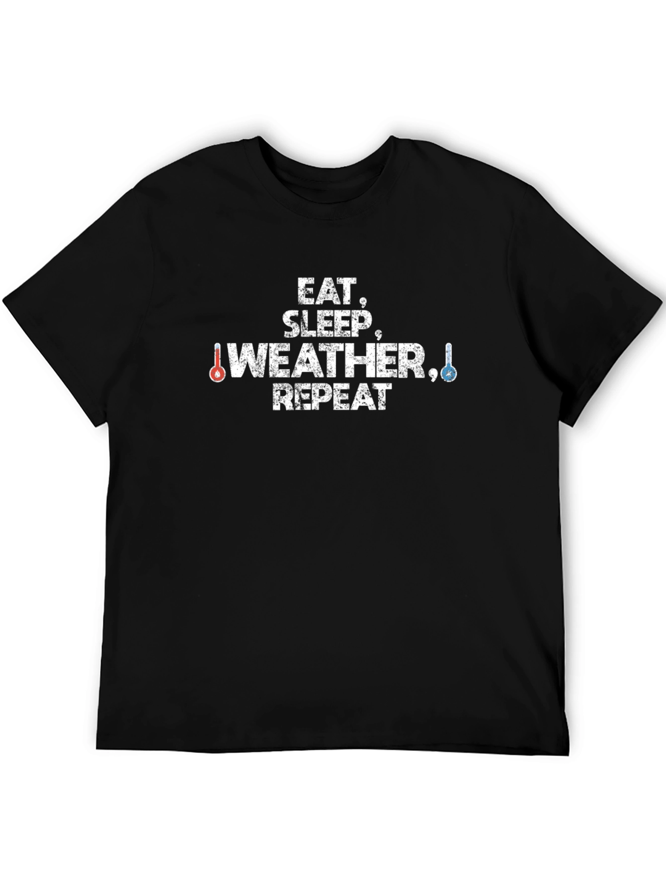 Black Eat, Sleep, Weather, Repeat Graphic Tee view 5