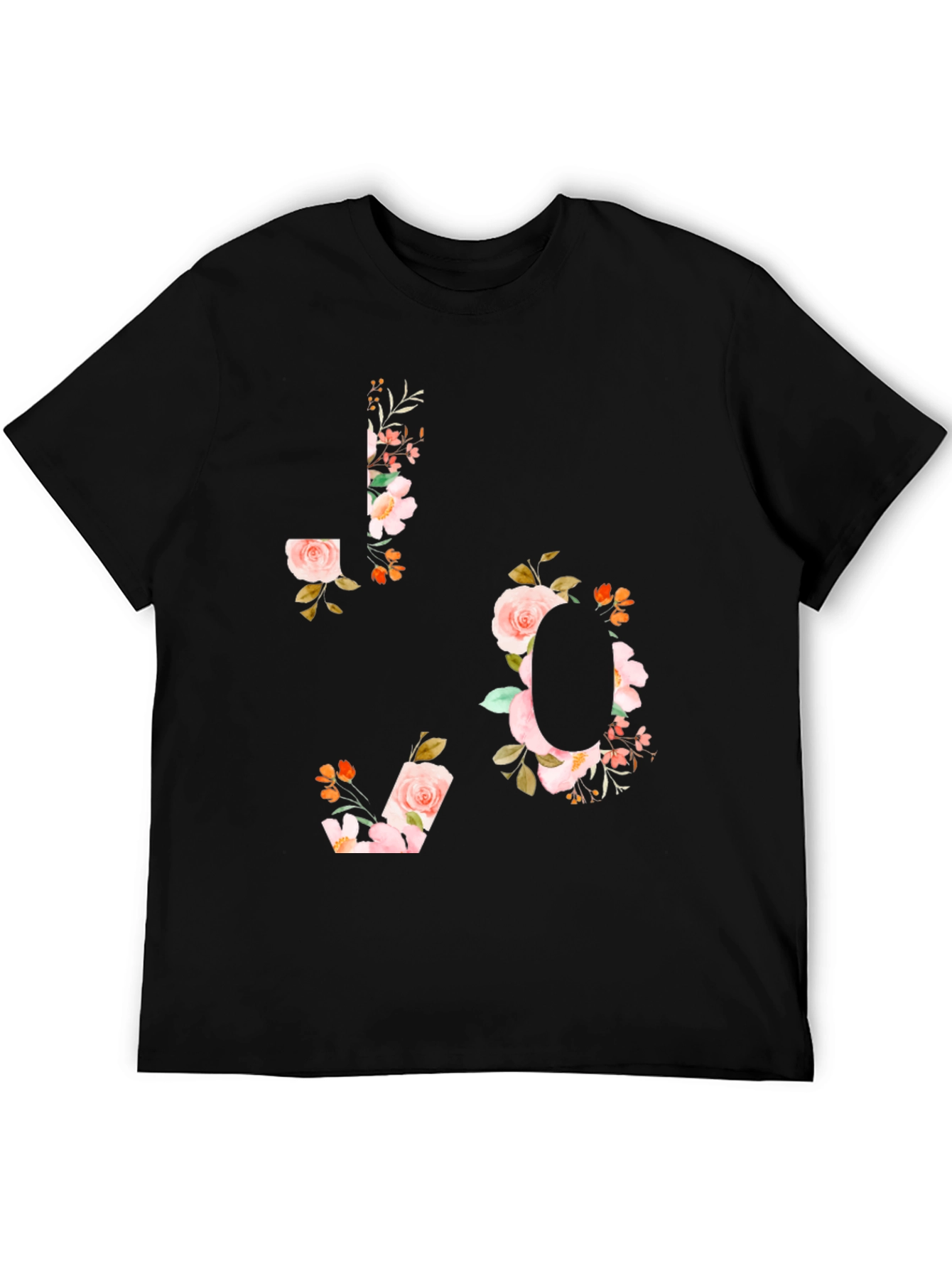 Black Floral LOVE Graphic T-Shirt view 5