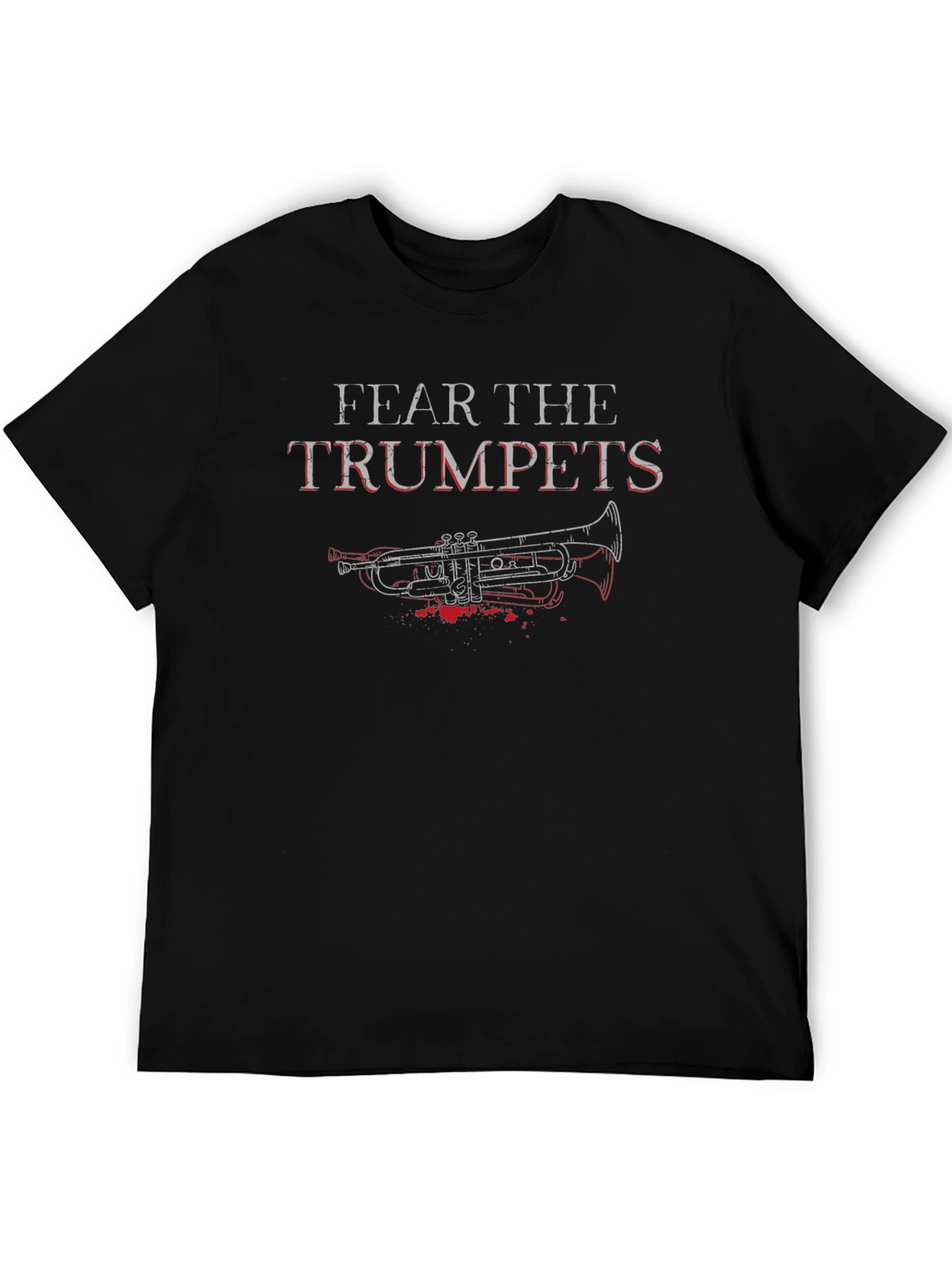 Black Fear the Trumpets Graphic Tee - Black Cotton Blend view 5