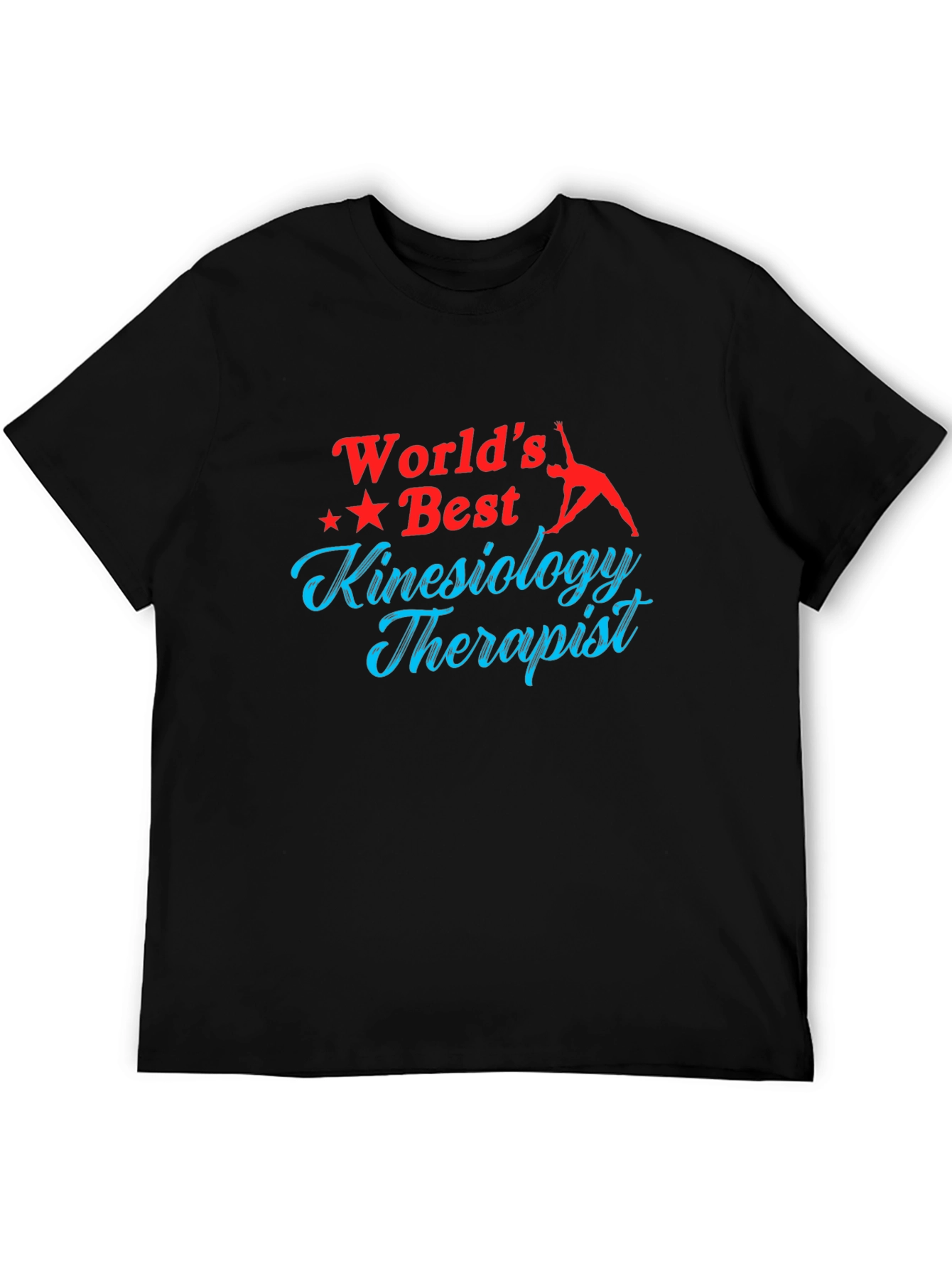 World's Best Kinesiology Therapist Black T-Shirt - 5