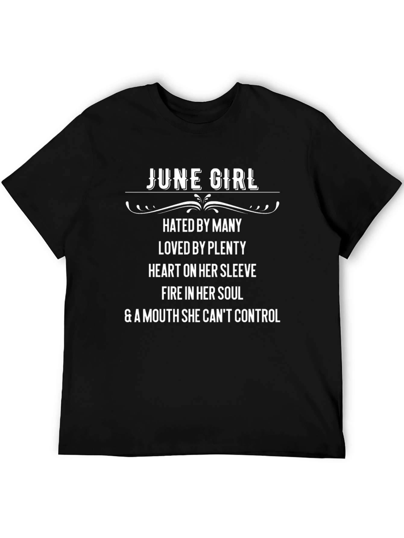 Black June Girl Graphic T-Shirt - Hated By Many Design view 5