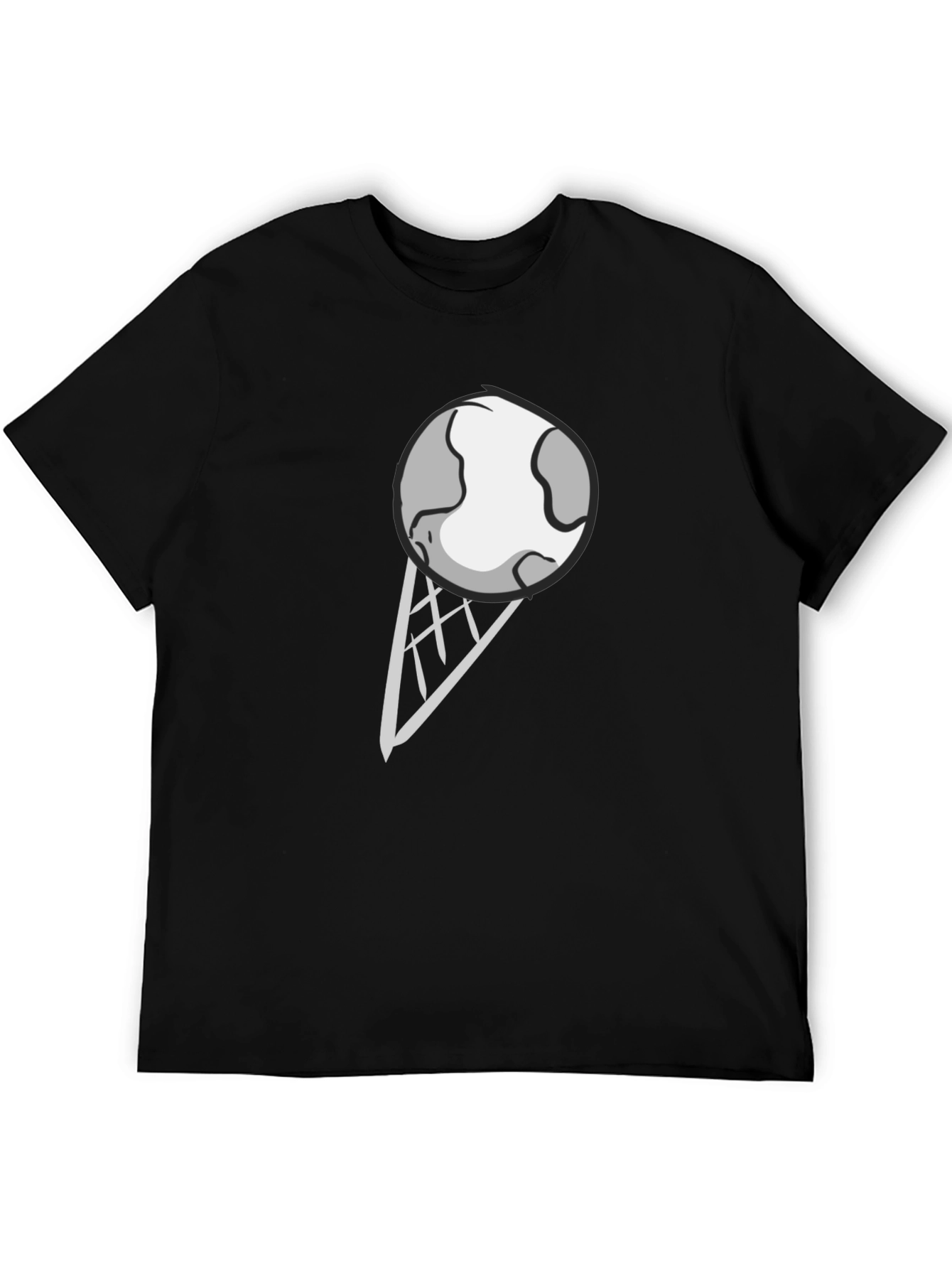Black Earth Ice Cream Graphic Tee - Novelty Black T-Shirt view 5