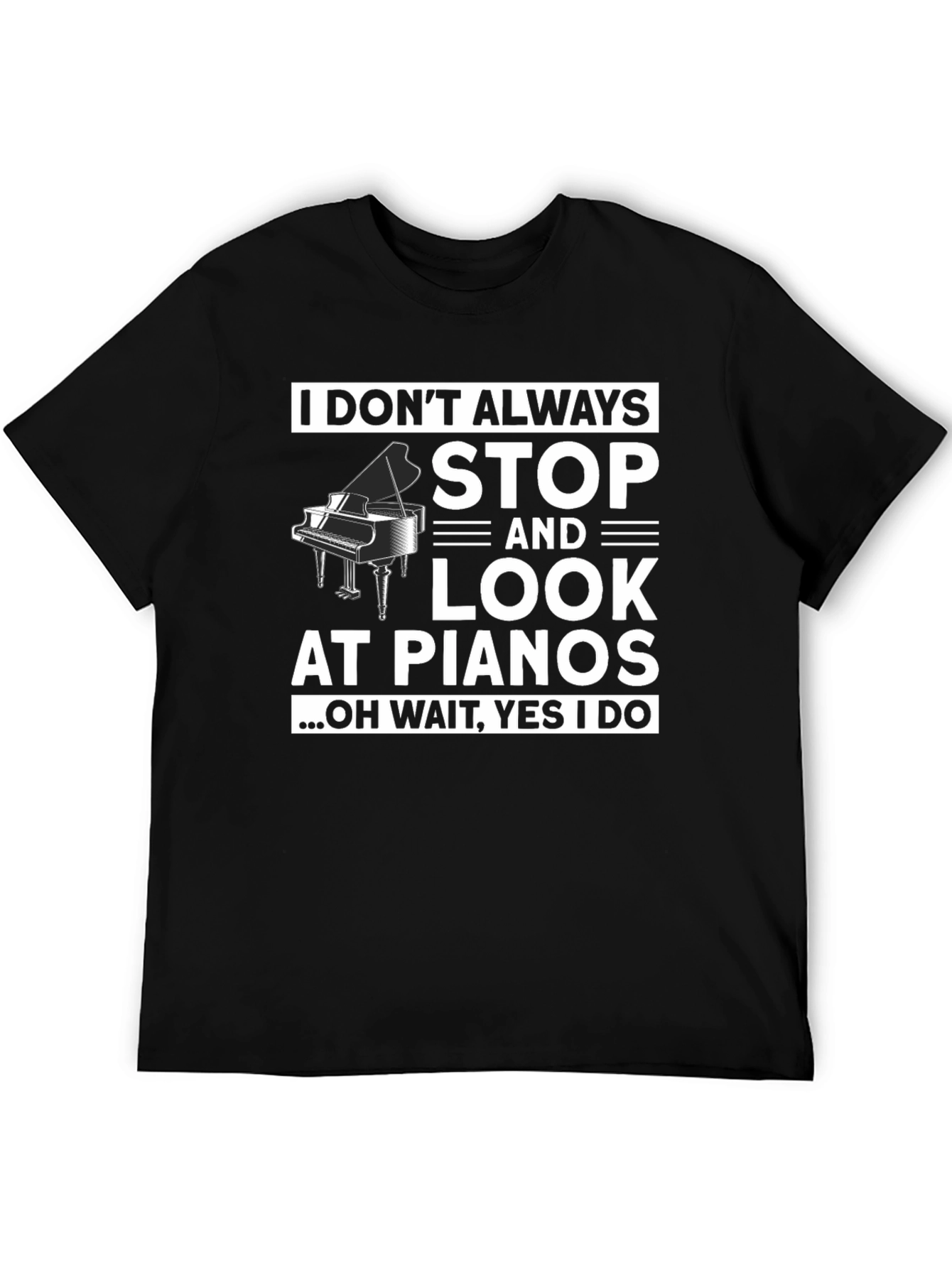 Black Funny Piano Lover T-Shirt view 5